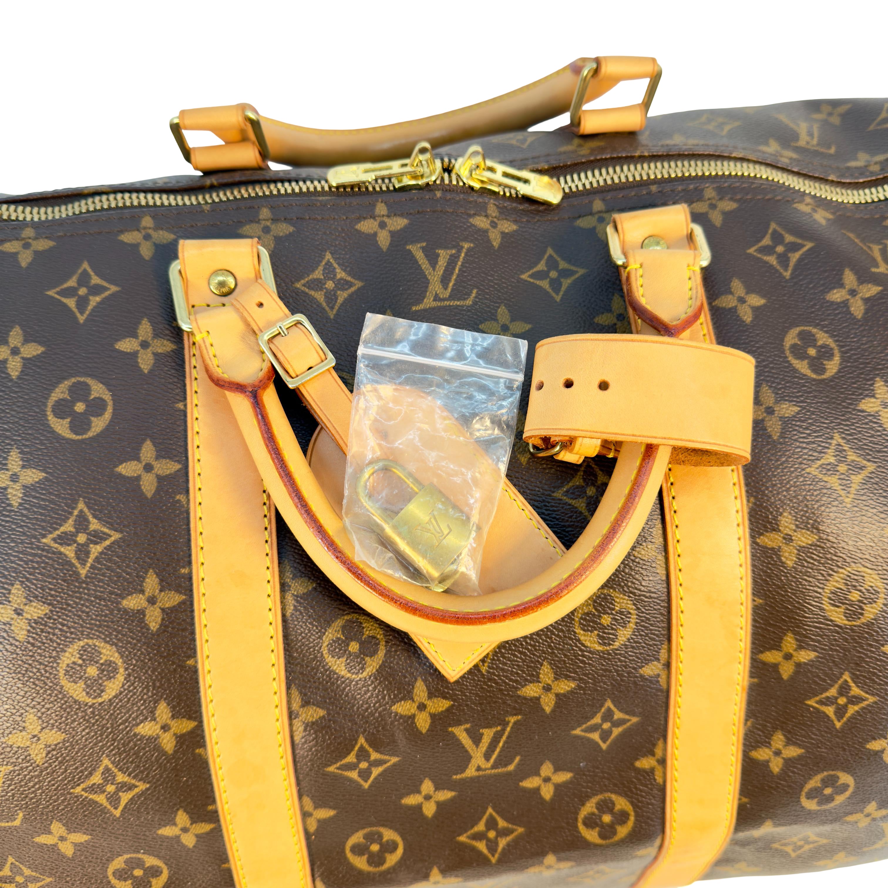 Louis Vuitton Keepall 60 Bandoulière Braun Monogram Canvas