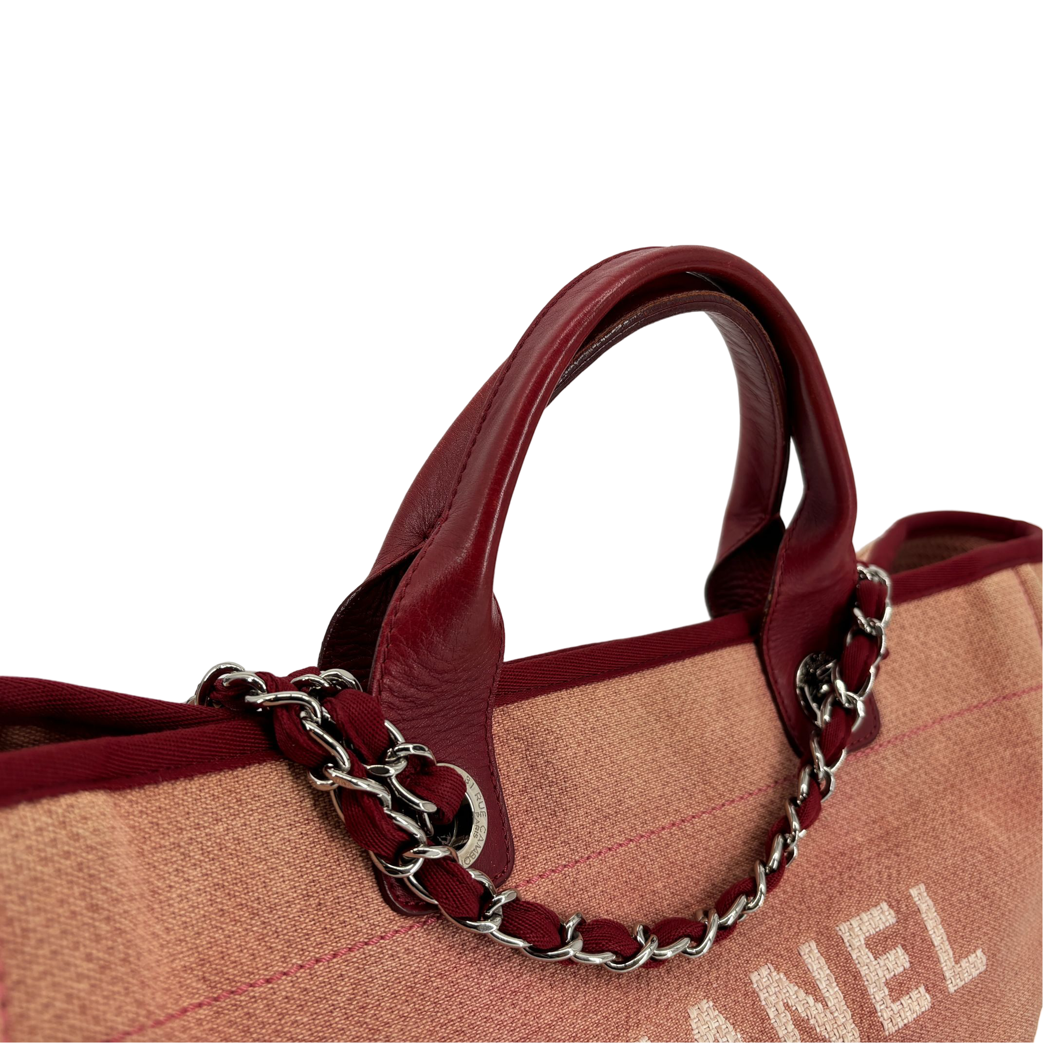 Chanel Deauville GM Hand / Tote Bag Red