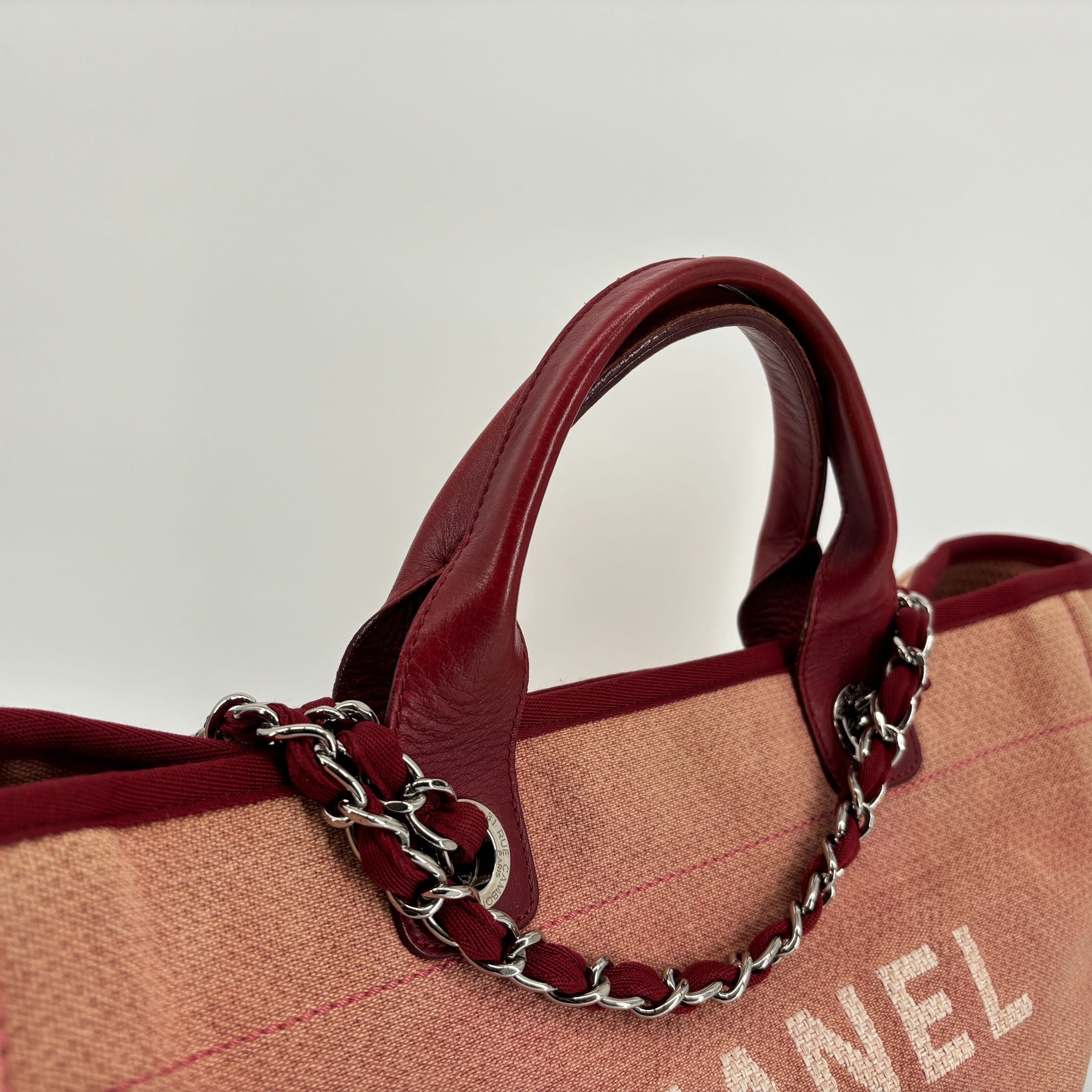 Chanel Deauville GM Hand / Tote Bag Red