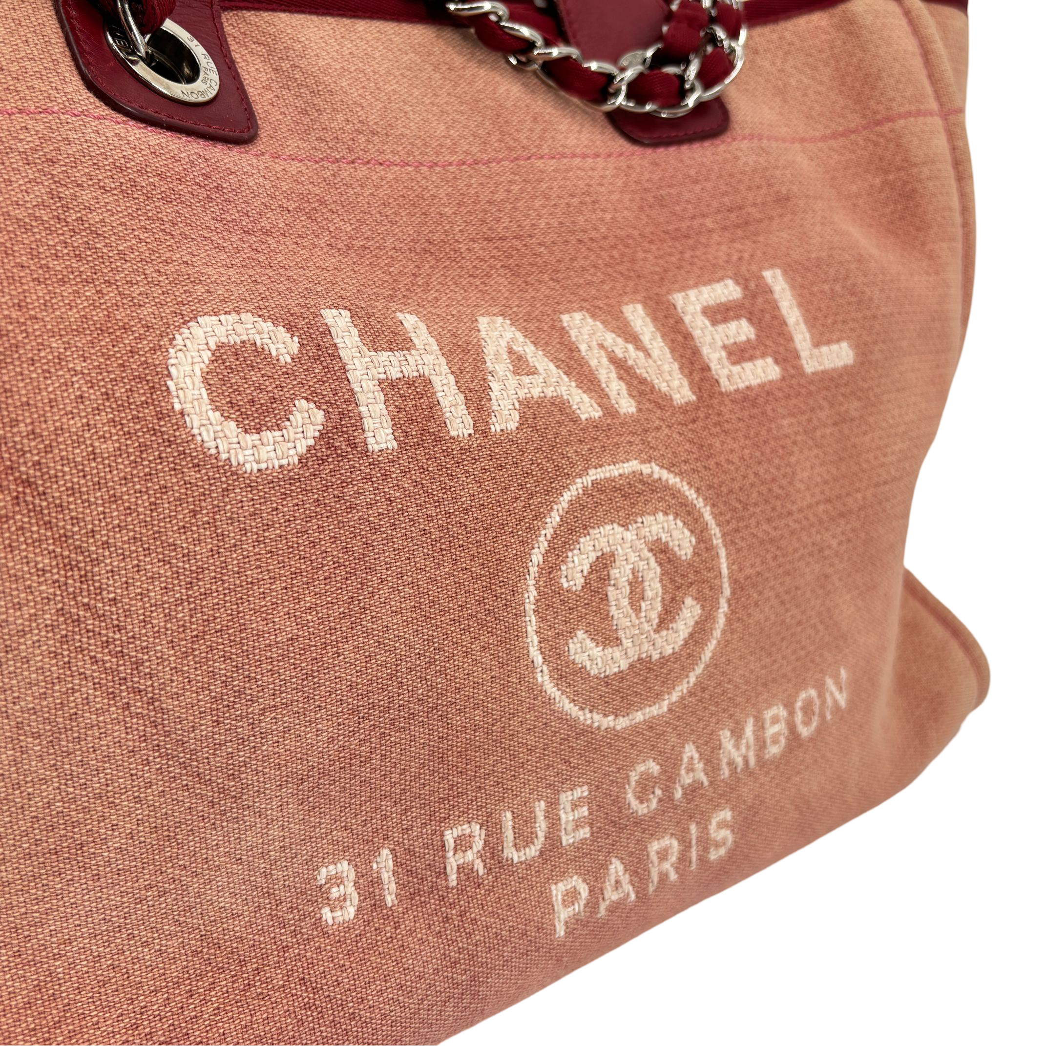 Chanel Deauville GM Hand / Tote Bag Red