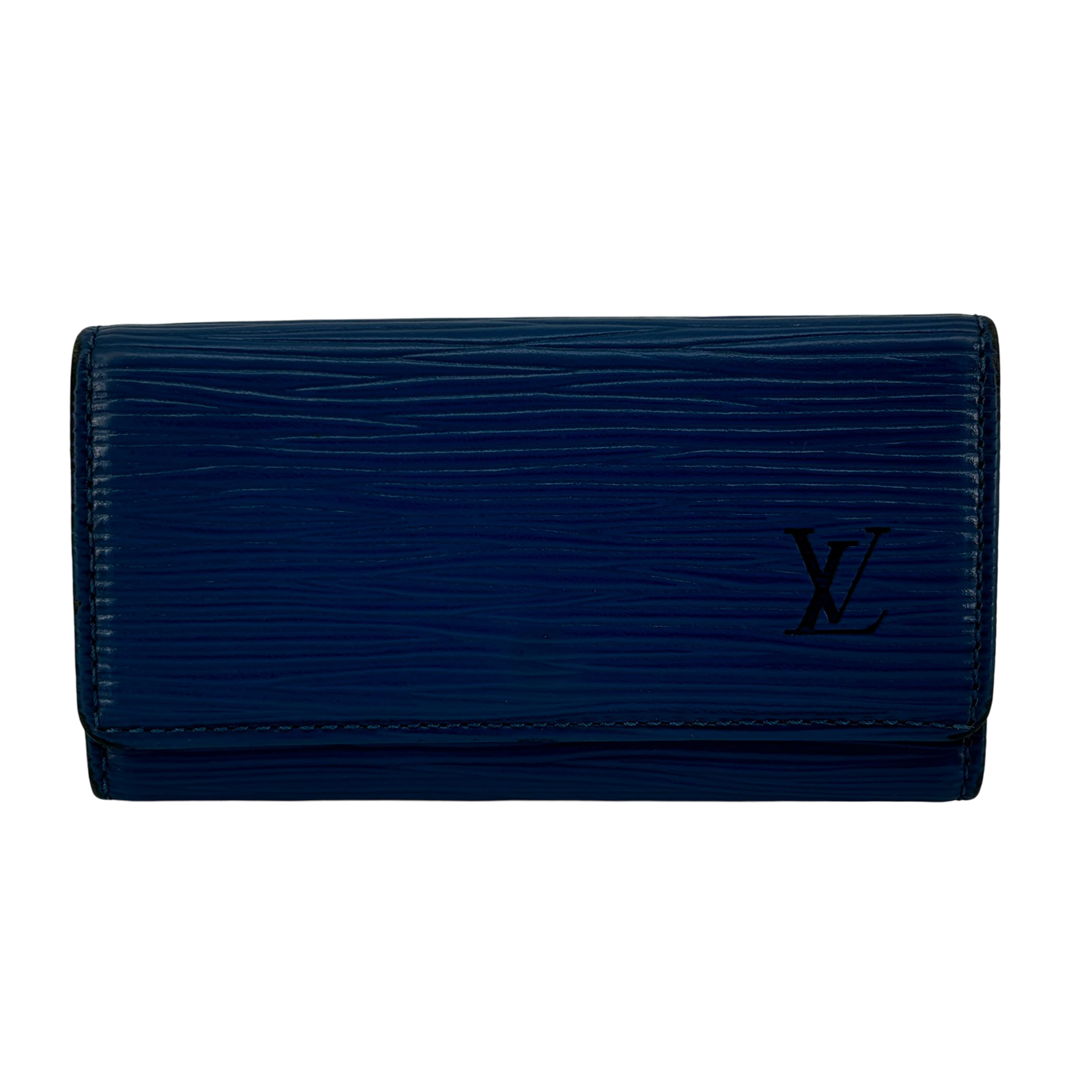 Louis Vuitton 4 Key Holder Blue Epi Leather