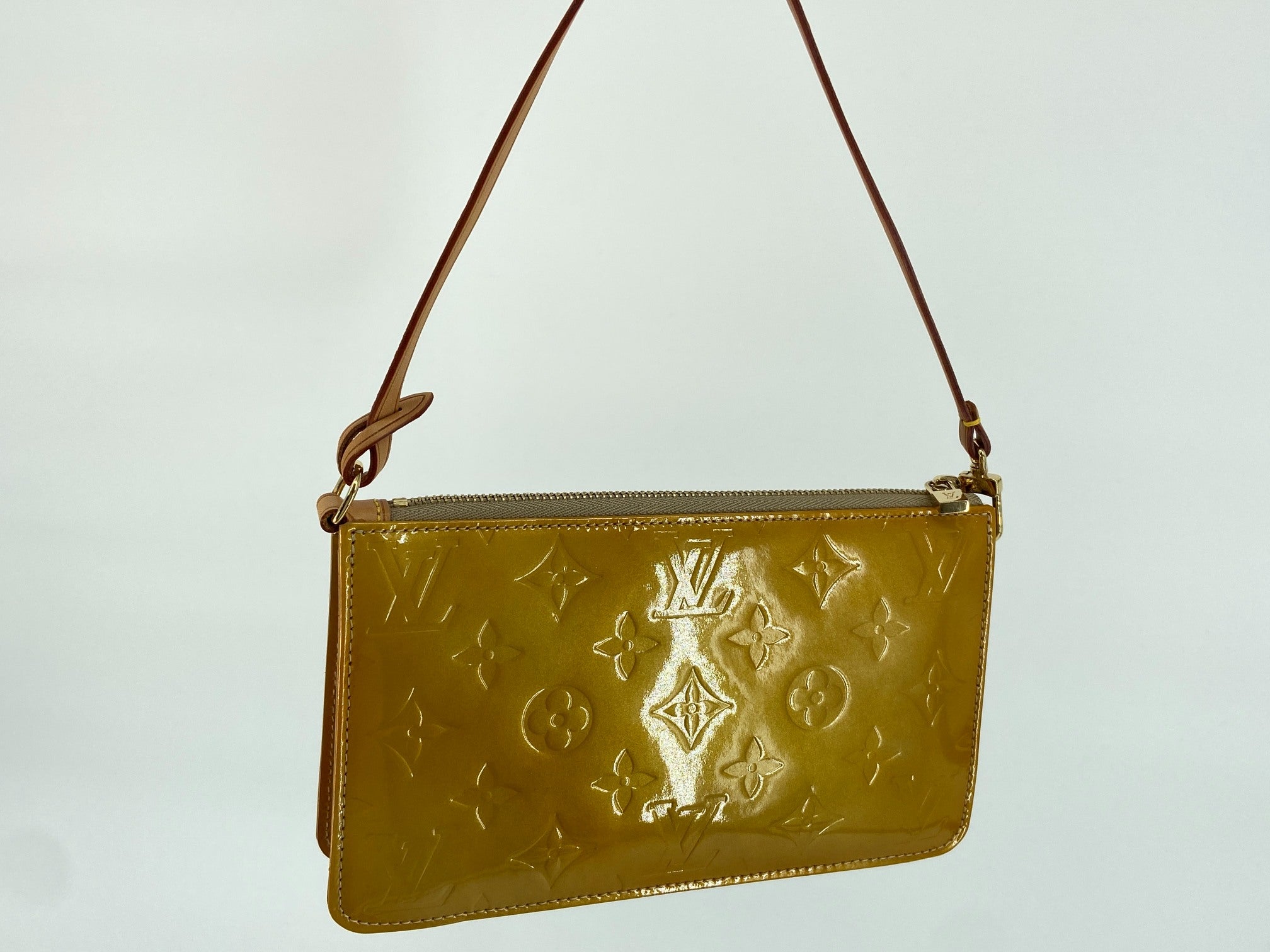 Louis Vuitton Pochette Lexington Yellow Vernis Monogram Leather