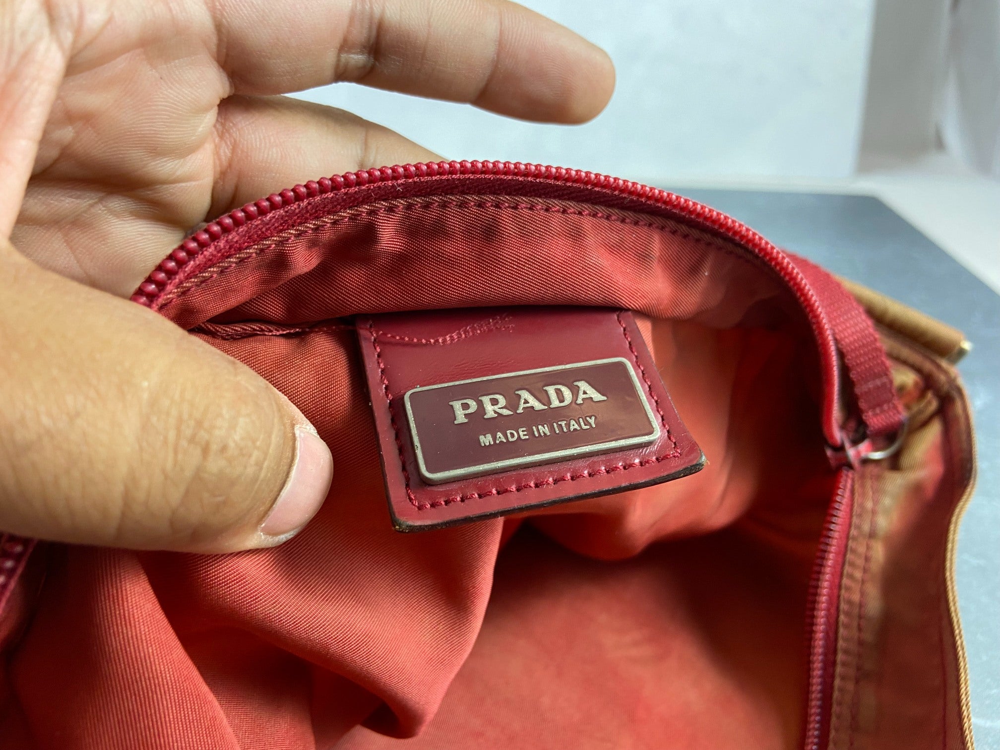 Prada Nylon Shoulder / Messenger Bag Red