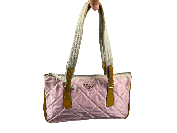 Prada Quilted Tessuto Nylon Hand / Tote Bag Pink