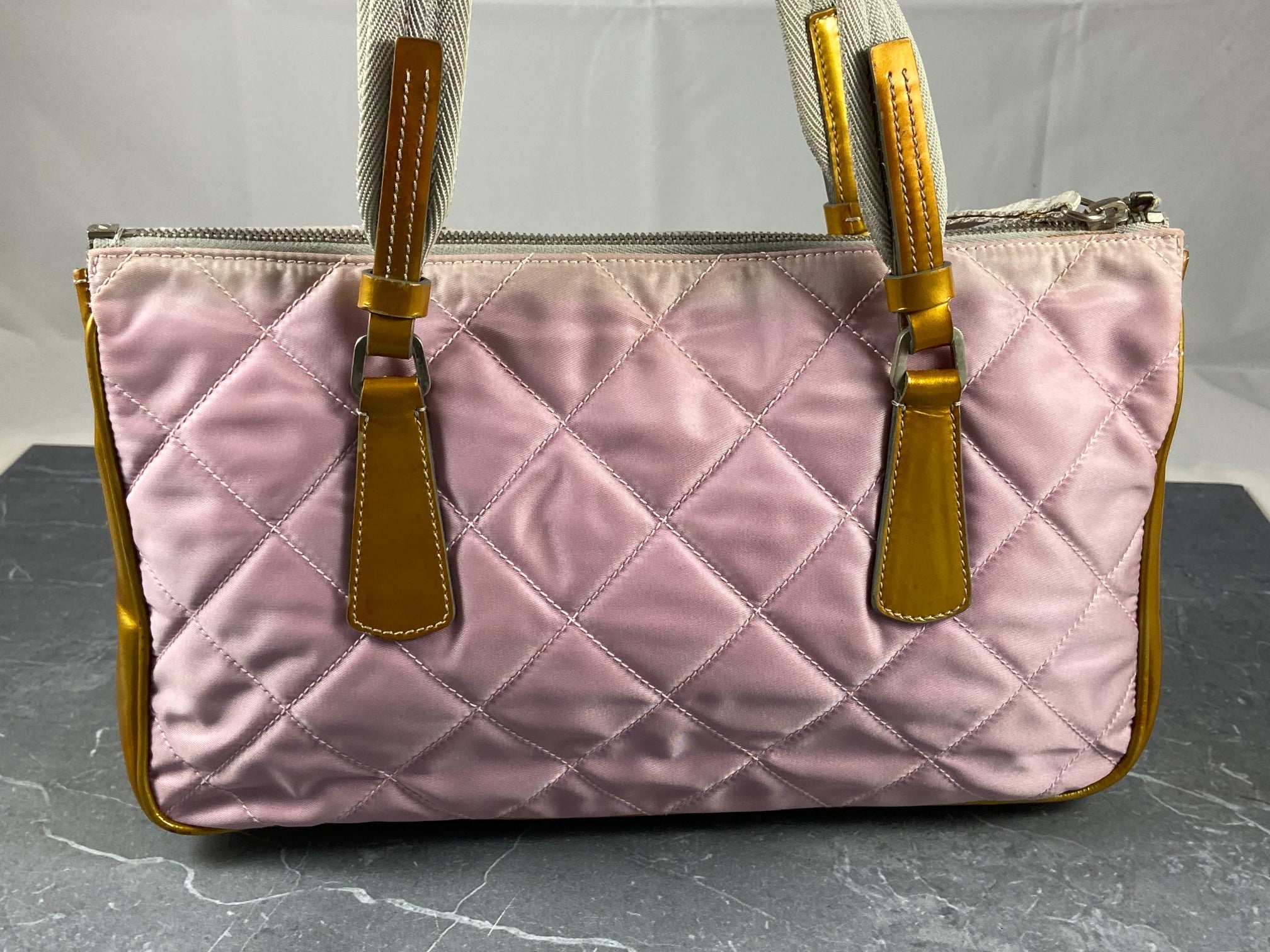 Prada Quilted Tessuto Nylon Hand / Tote Bag Pink