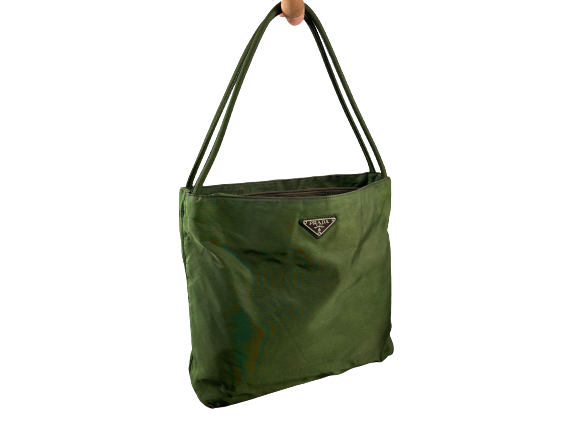 Prada Tessuto Nylon Hand / Tote Bag Green