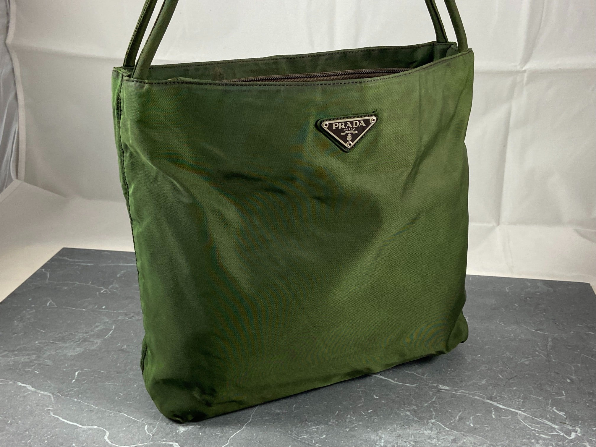 Prada Tessuto Nylon Hand / Tote Bag Green