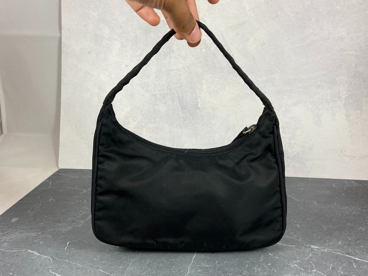 Prada Tessuto Hobo Mini Bag / Pochette Black