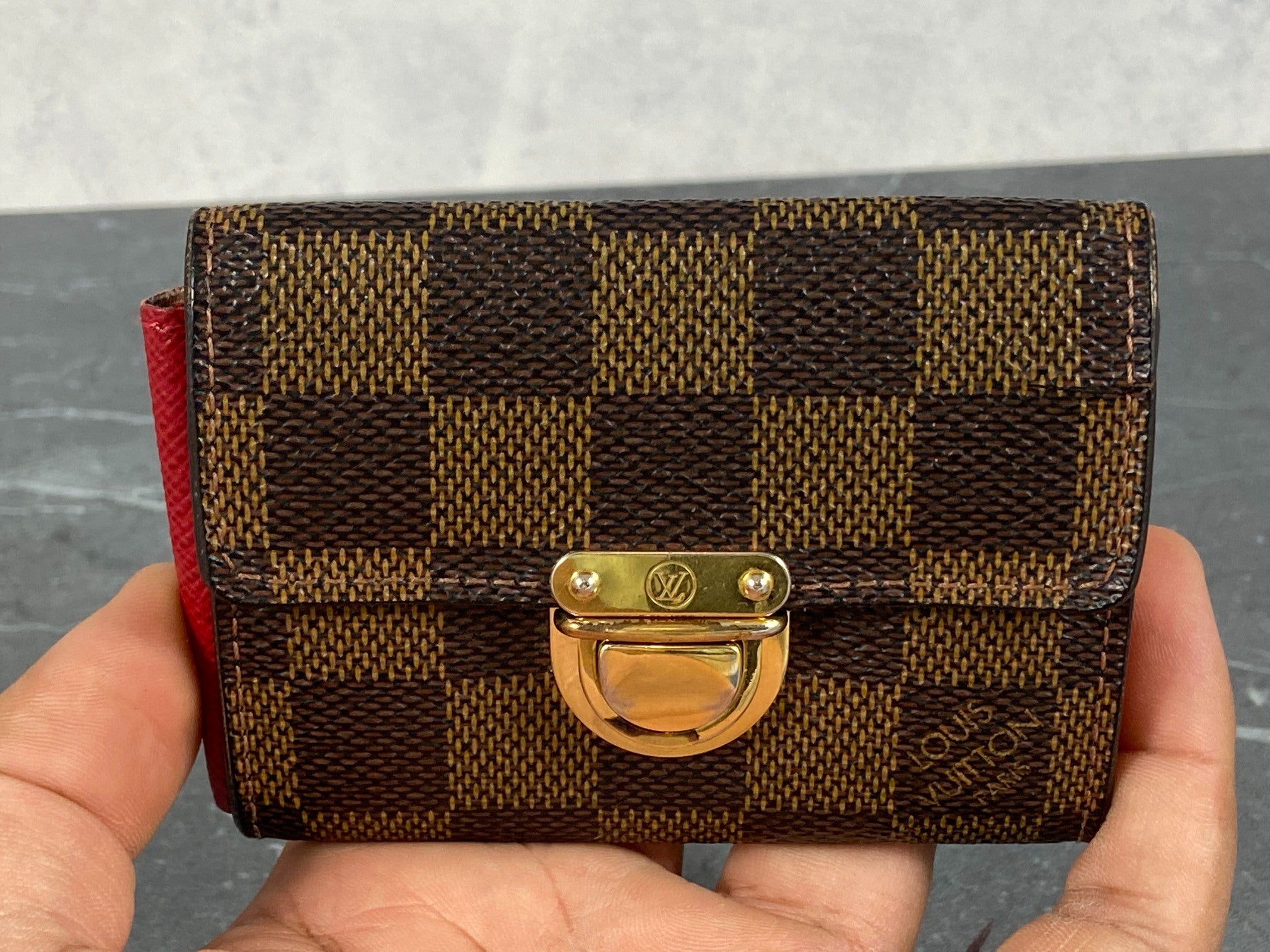 Louis Vuitton Small Wallet / Card Case Damier Ebene Canvas