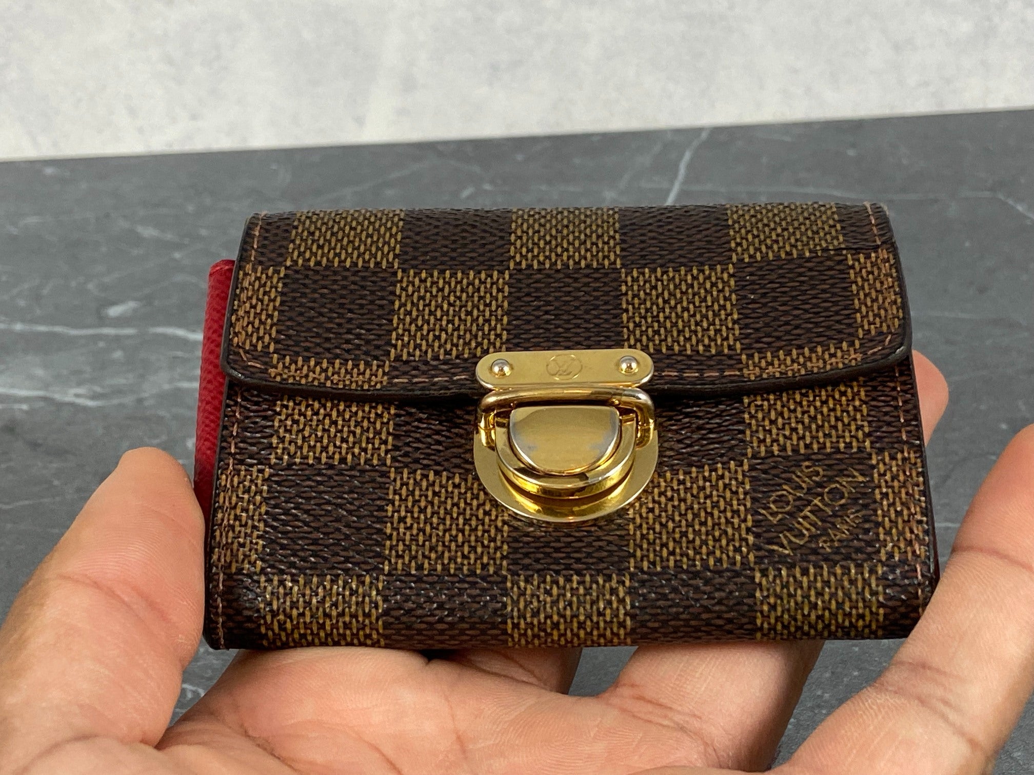 Louis Vuitton Small Wallet / Card Case Damier Ebene Canvas