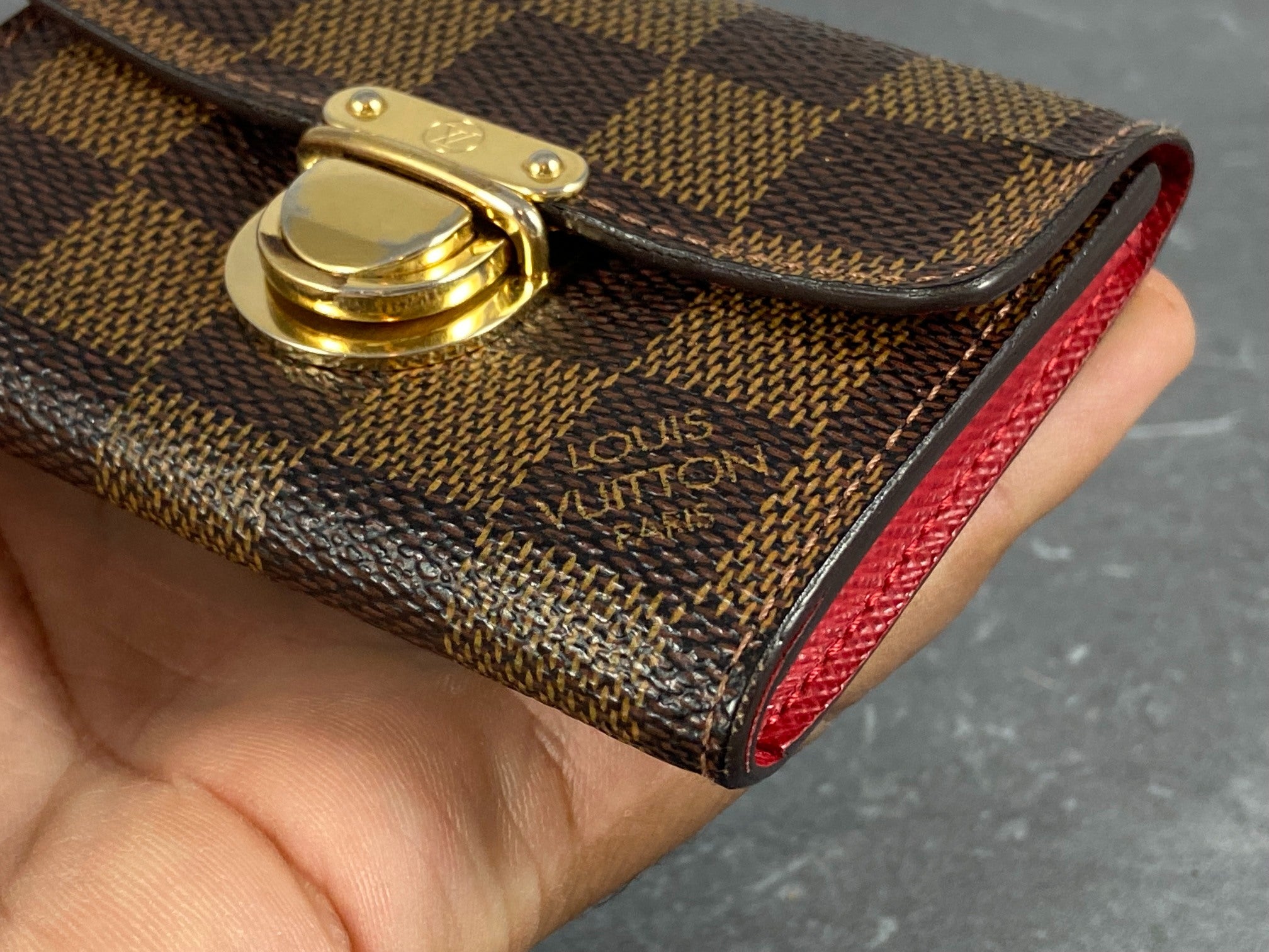 Louis Vuitton Small Wallet / Card Case Damier Ebene Canvas