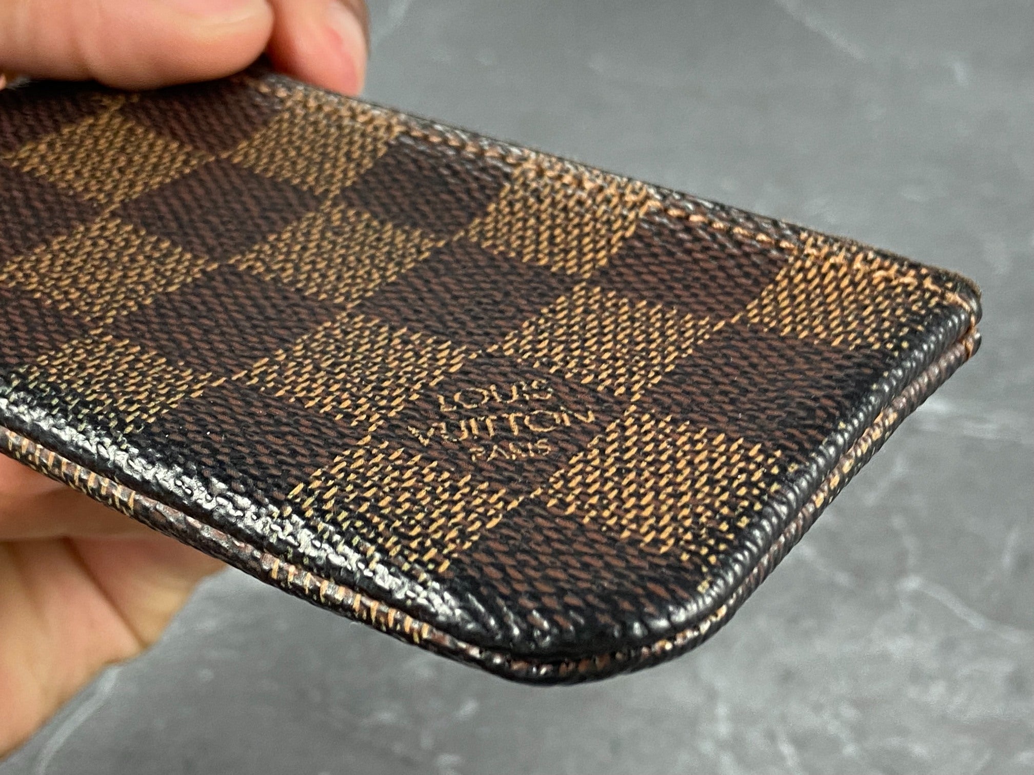 Louis Vuitton Pochette Cles Key Pouch Damier Ebene Canvas