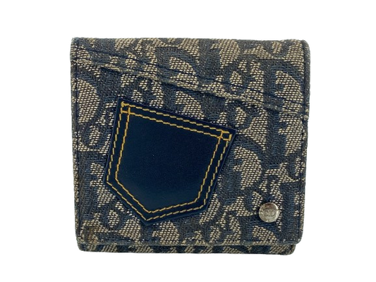 Christian Dior Compact Wallet Navy Trotter Monogram