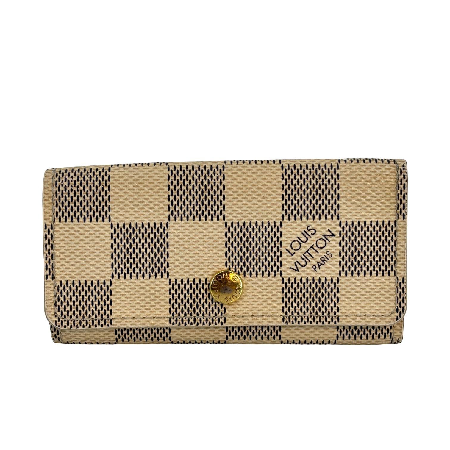 Louis Vuitton 4 Key Holder Damier Azur Canvas
