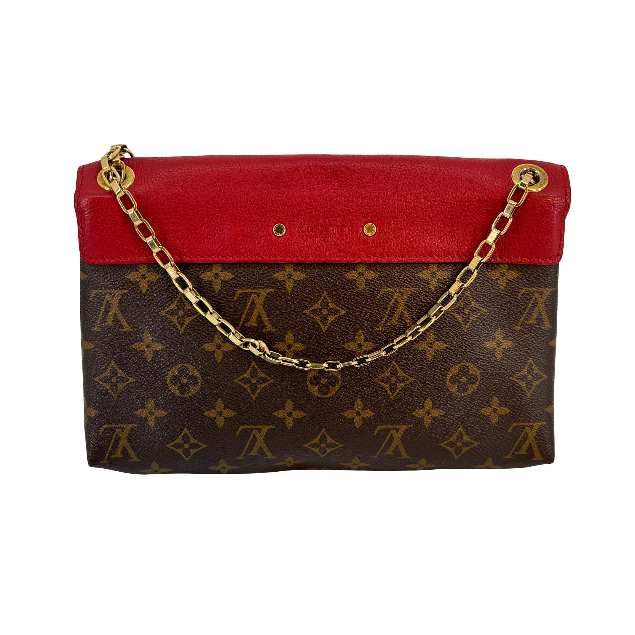 Louis Vuitton Pallas Chain Bag Monogram Canvas Red