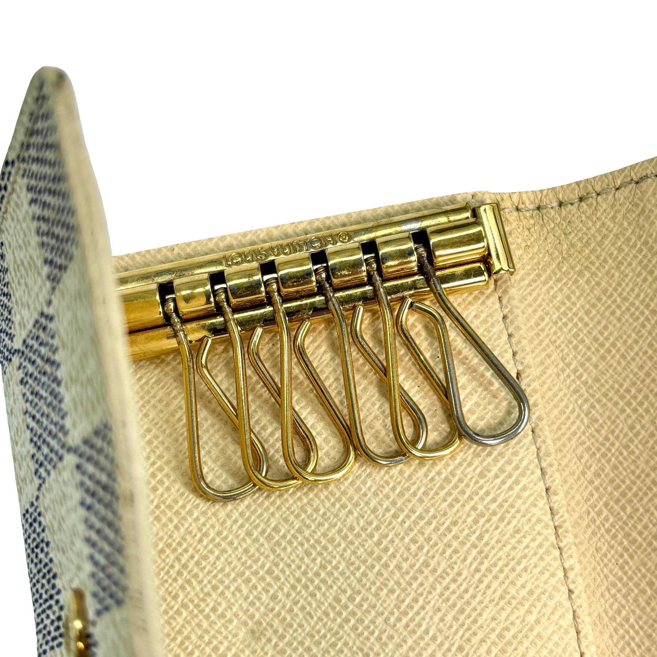 Louis Vuitton 6 Key Holder Damier Azur Canvas