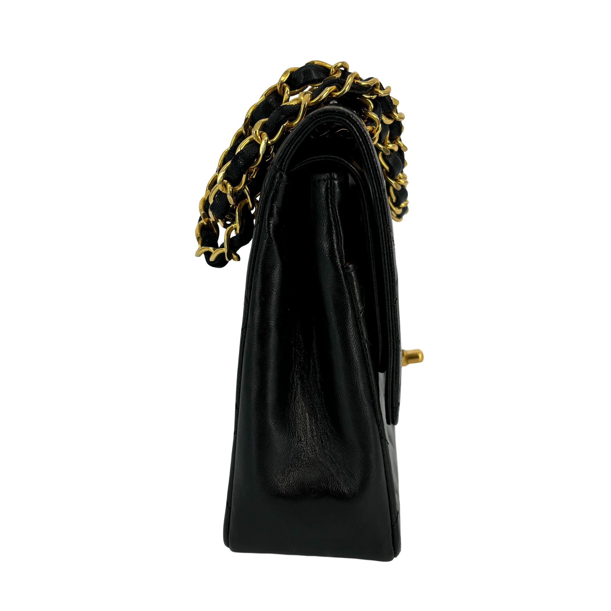 Chanel Timeless / Classique Double Flap Bag Black Matelassé Leather Medium