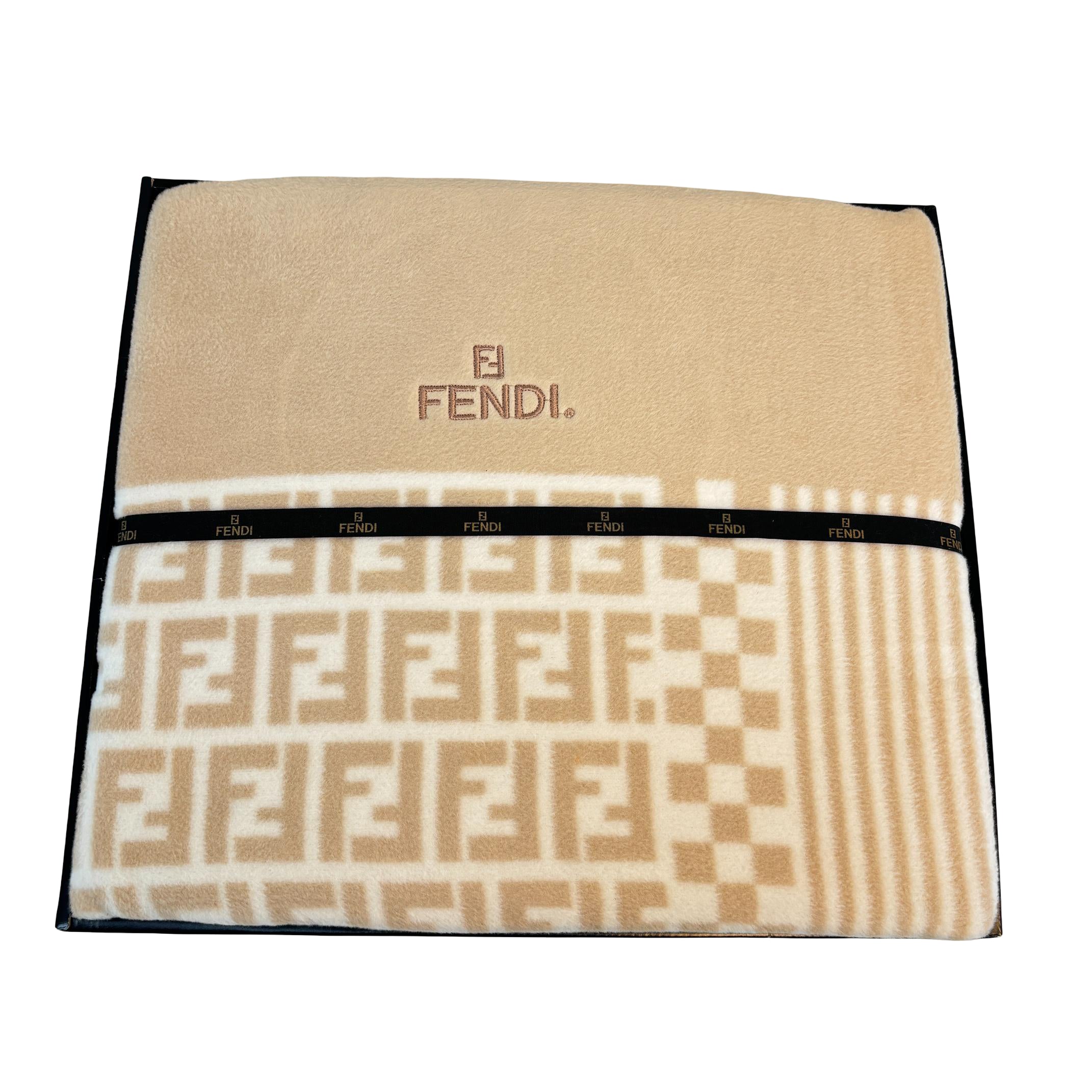 Fendi FF Monogram Blanket Beige