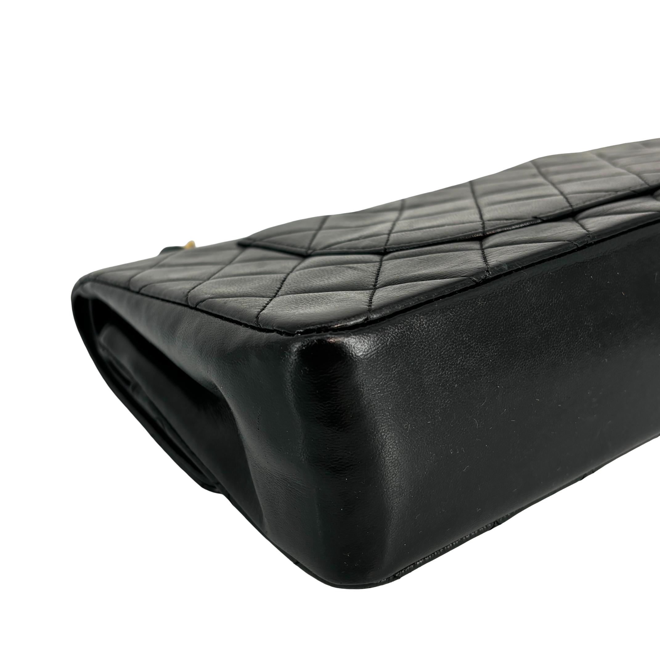 Chanel Timeless / Classique Double Flap Bag Black Matelassé Leather Medium