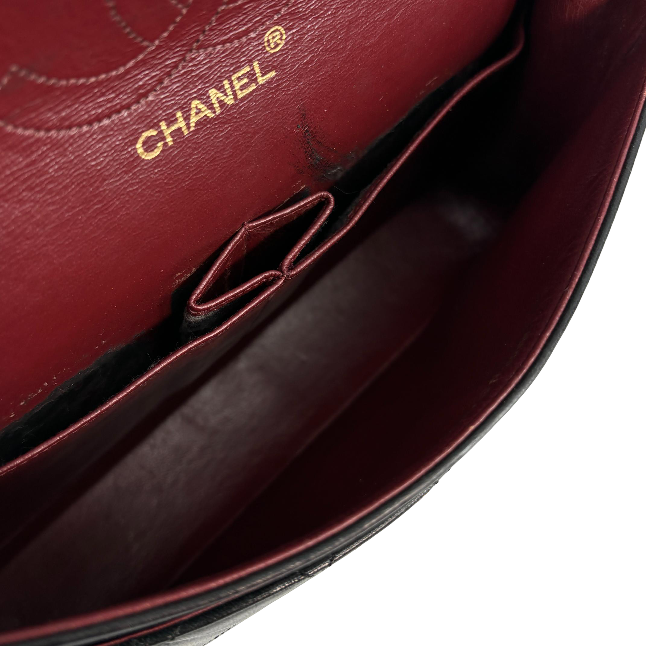 Chanel Timeless / Classique Double Flap Bag Black Matelassé Leather Medium