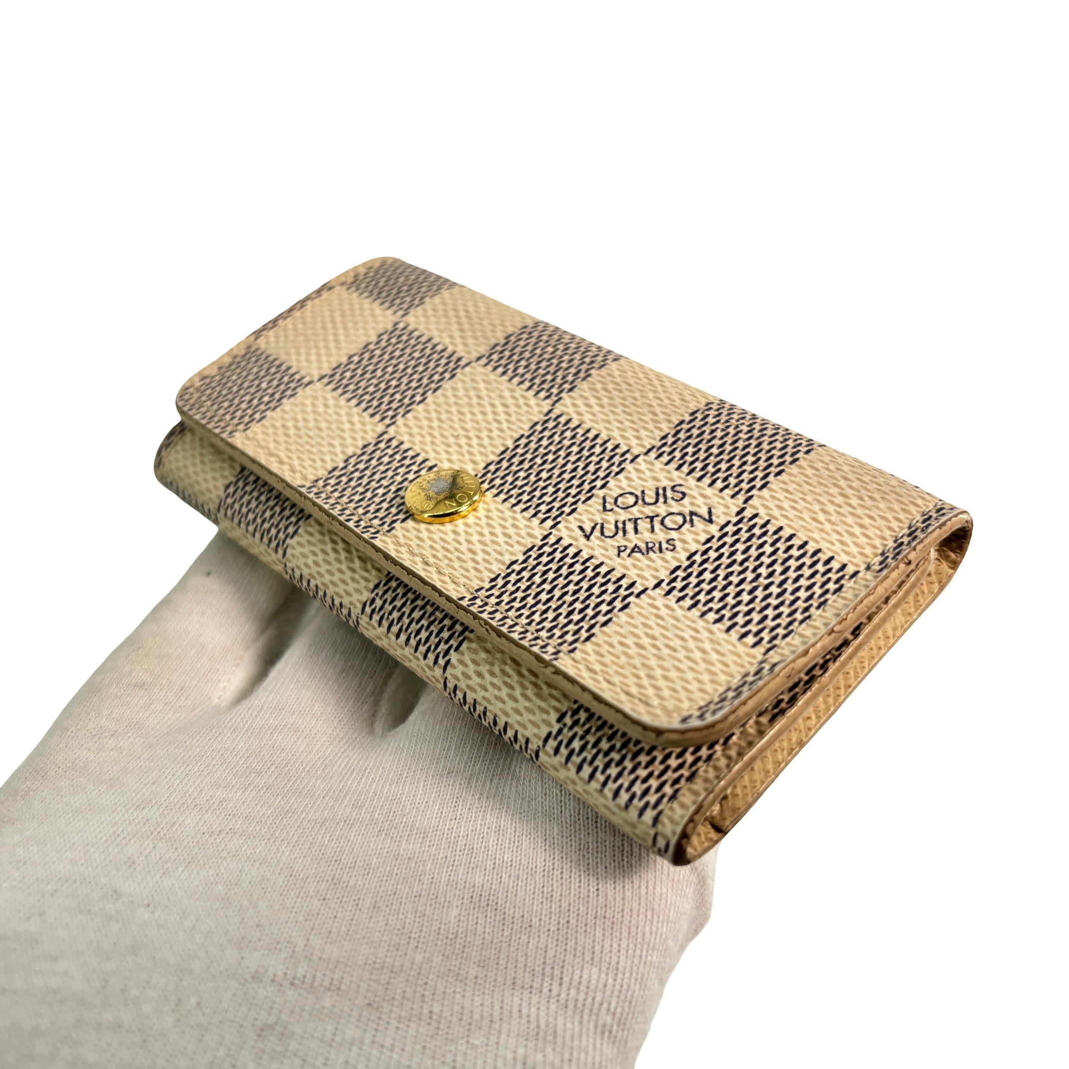 Louis Vuitton 4 Key Holder Damier Azur Canvas