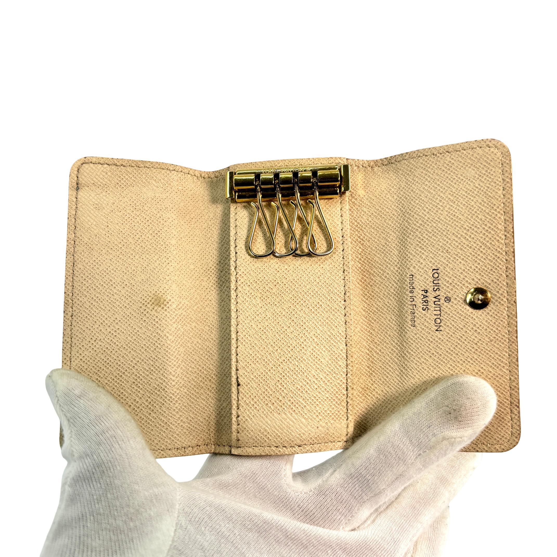 Louis Vuitton 4 Key Holder Damier Azur Canvas
