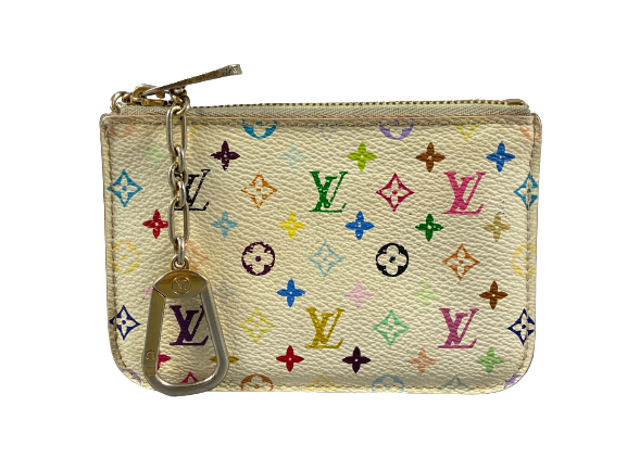 Louis Vuitton Pochette Cles Key Pouch Murakami Multicolor White