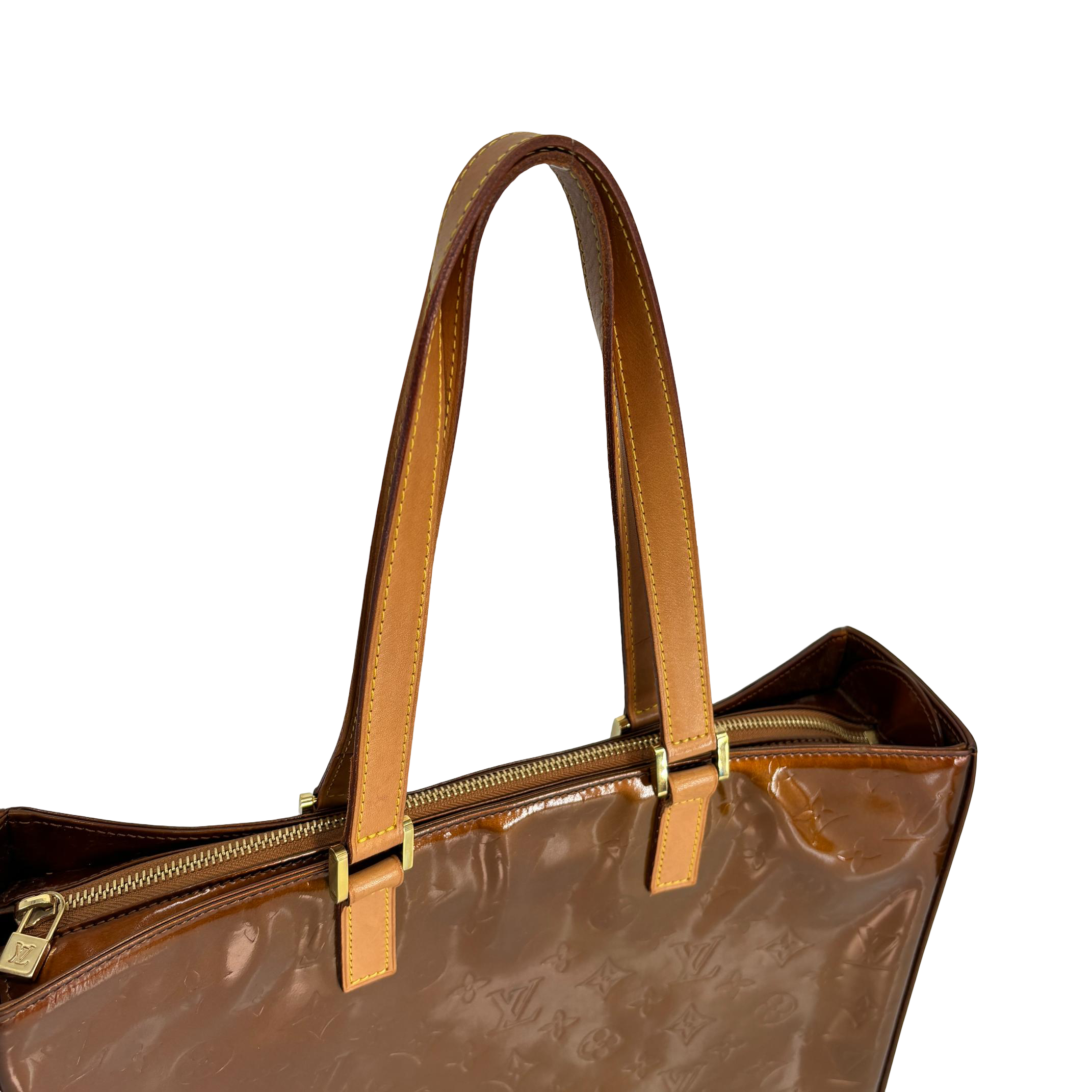 Louis Vuitton Columbus Bag Brown Vernis Leather