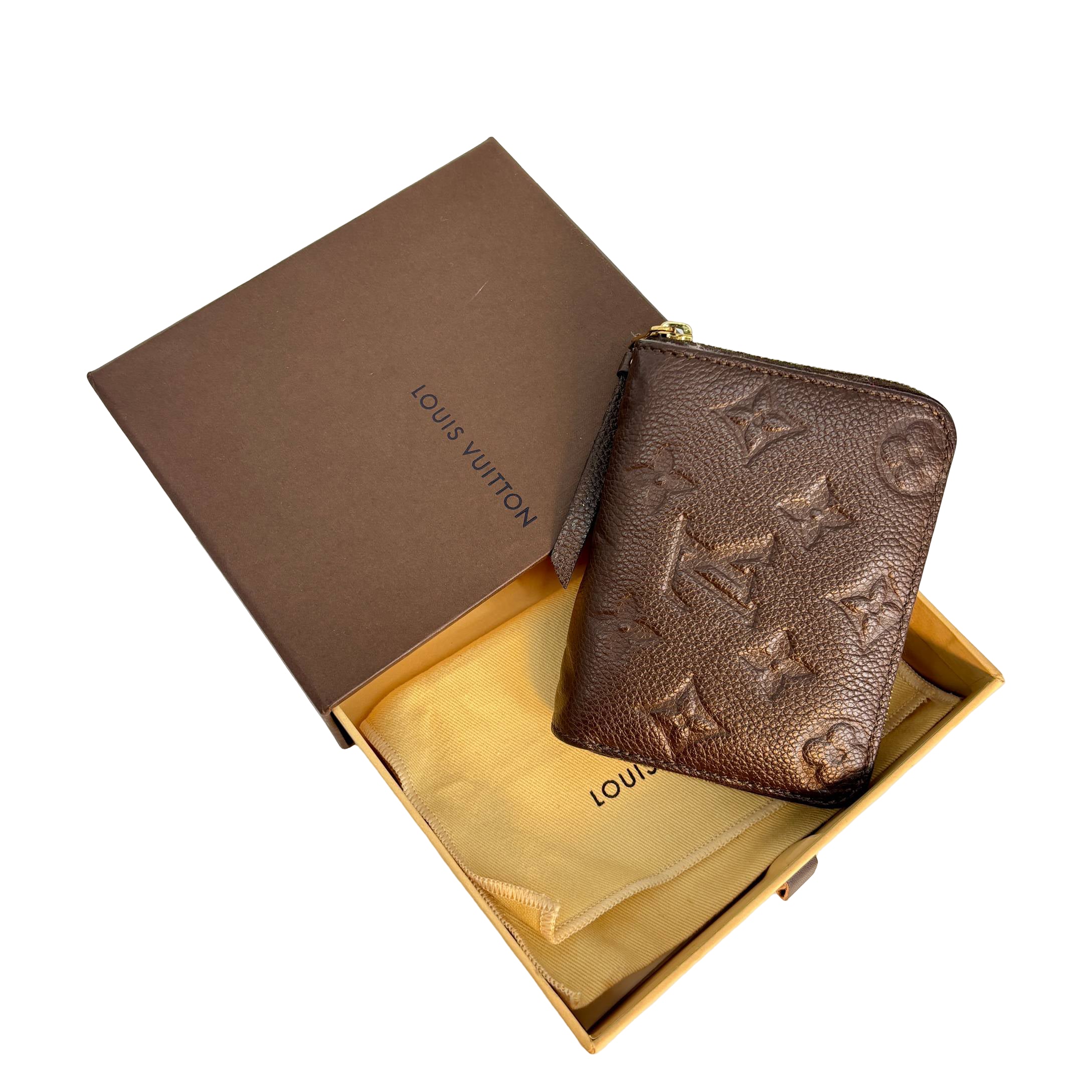 Louis Vuitton Zippy Compact Wallet Brown Monogram Empreinte Leather