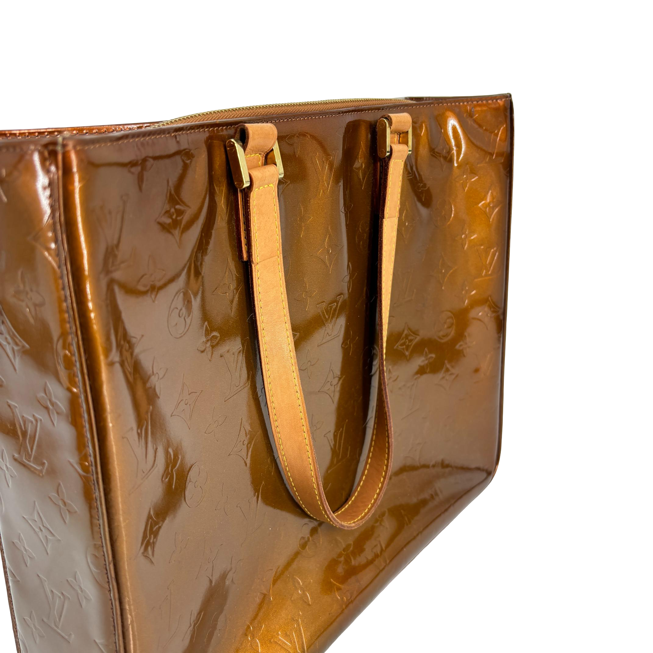 Louis Vuitton Columbus Bag Brown Vernis Leather