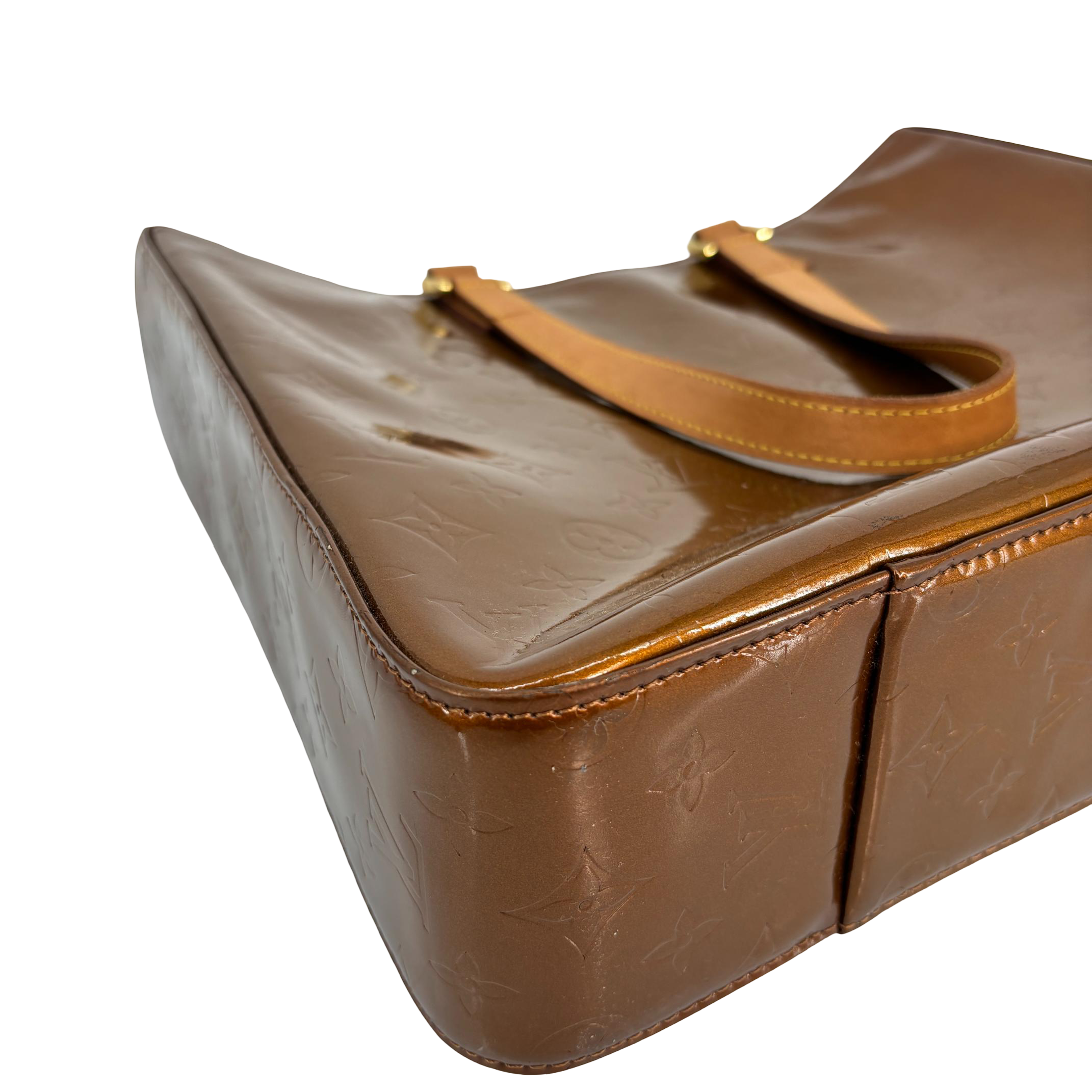 Louis Vuitton Columbus Bag Brown Vernis Leather