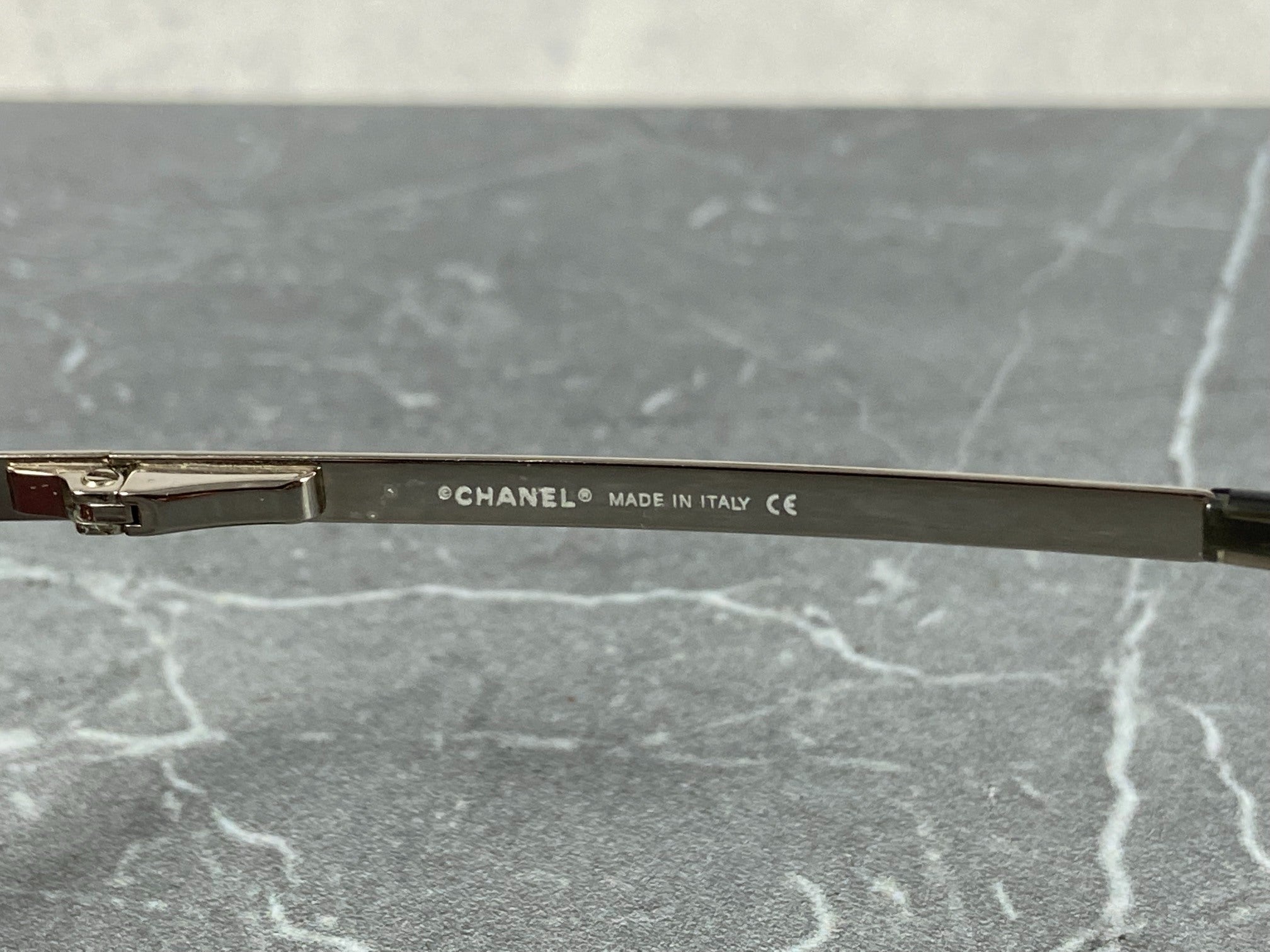 Chanel 4014-B Rimless Crystal CC Sunglasses Purple