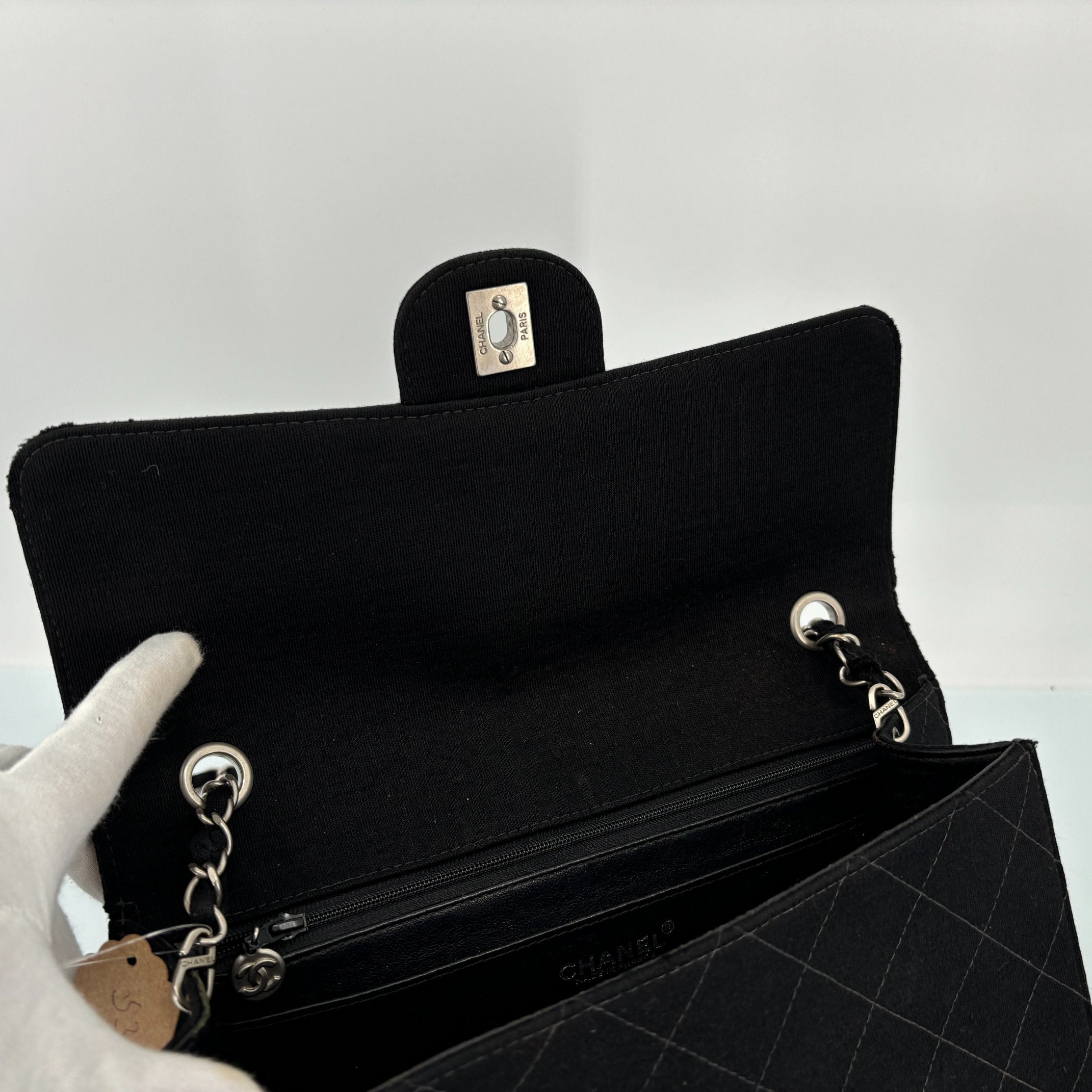 Chanel Timeless Flap Bag Black Matelassé Jersey