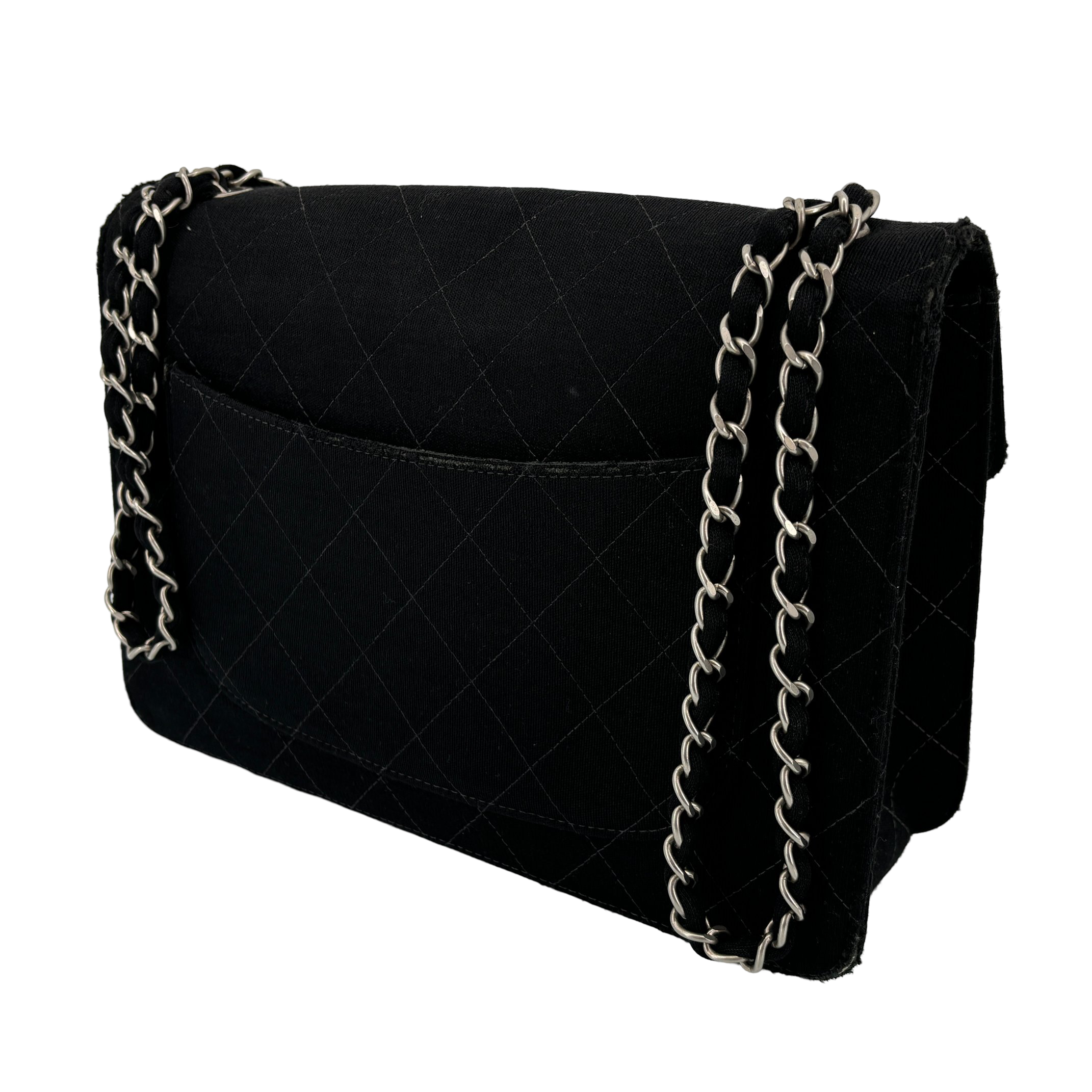 Chanel Timeless Flap Bag Black Matelassé Jersey