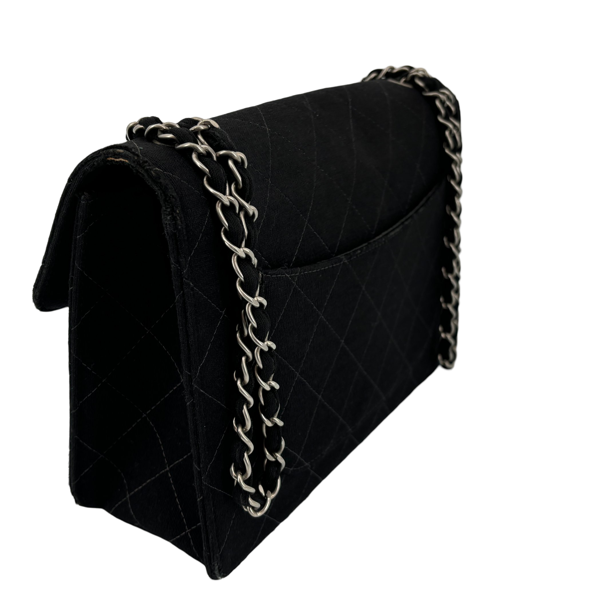 Chanel Timeless Flap Bag Black Matelassé Jersey