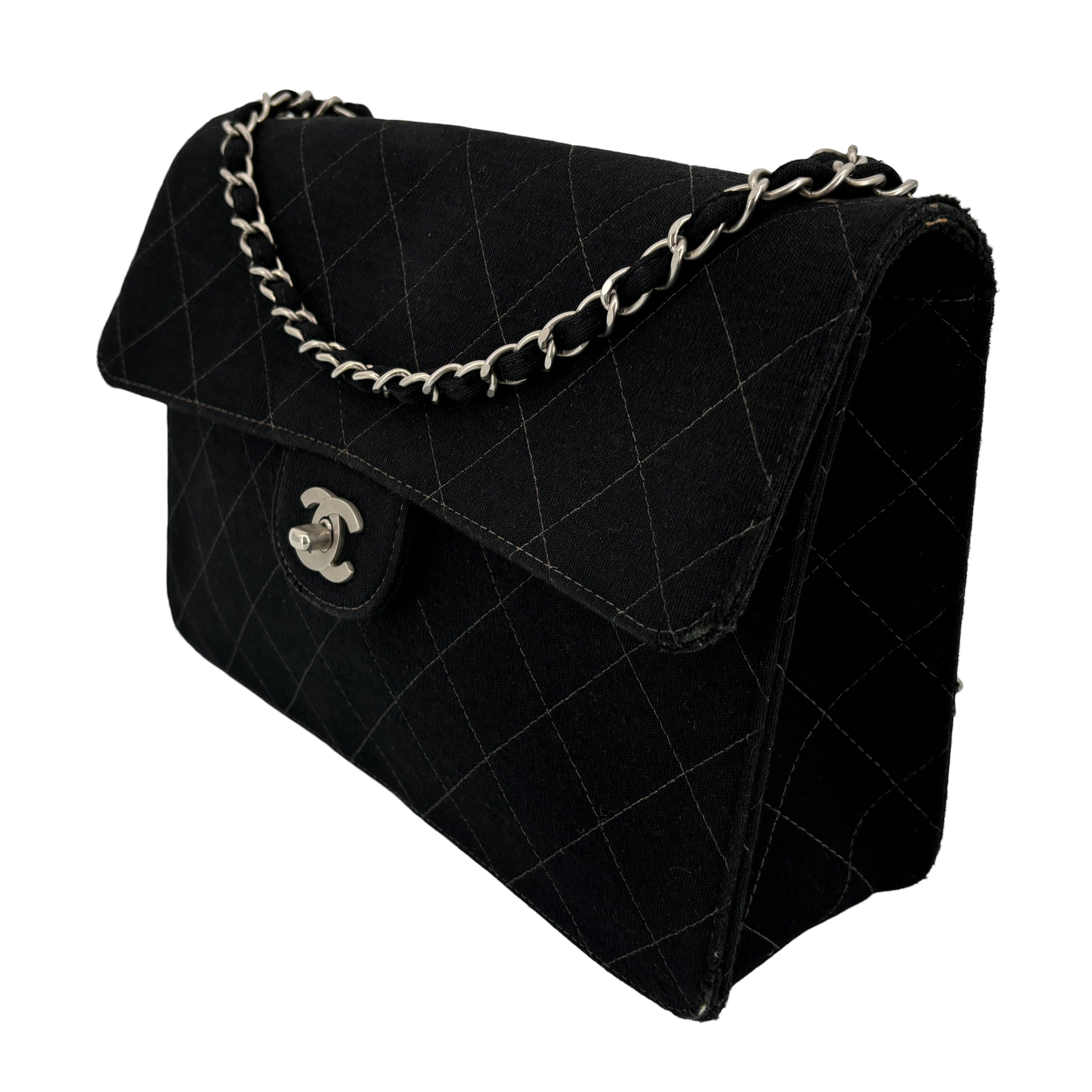 Chanel Timeless Flap Bag Black Matelassé Jersey