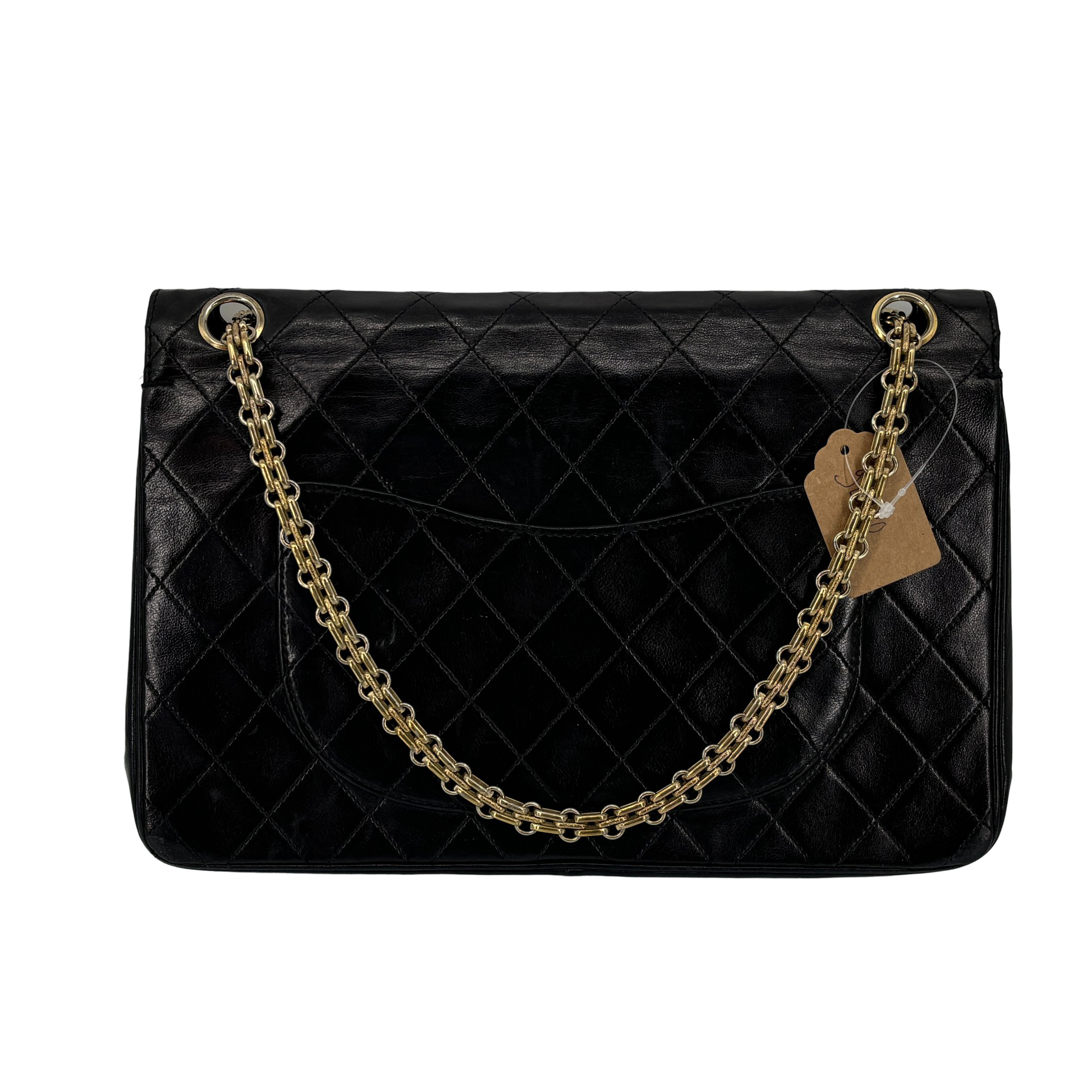 Chanel Timeless / Classique Double Flap Bag Black Matelassé Leather Medium