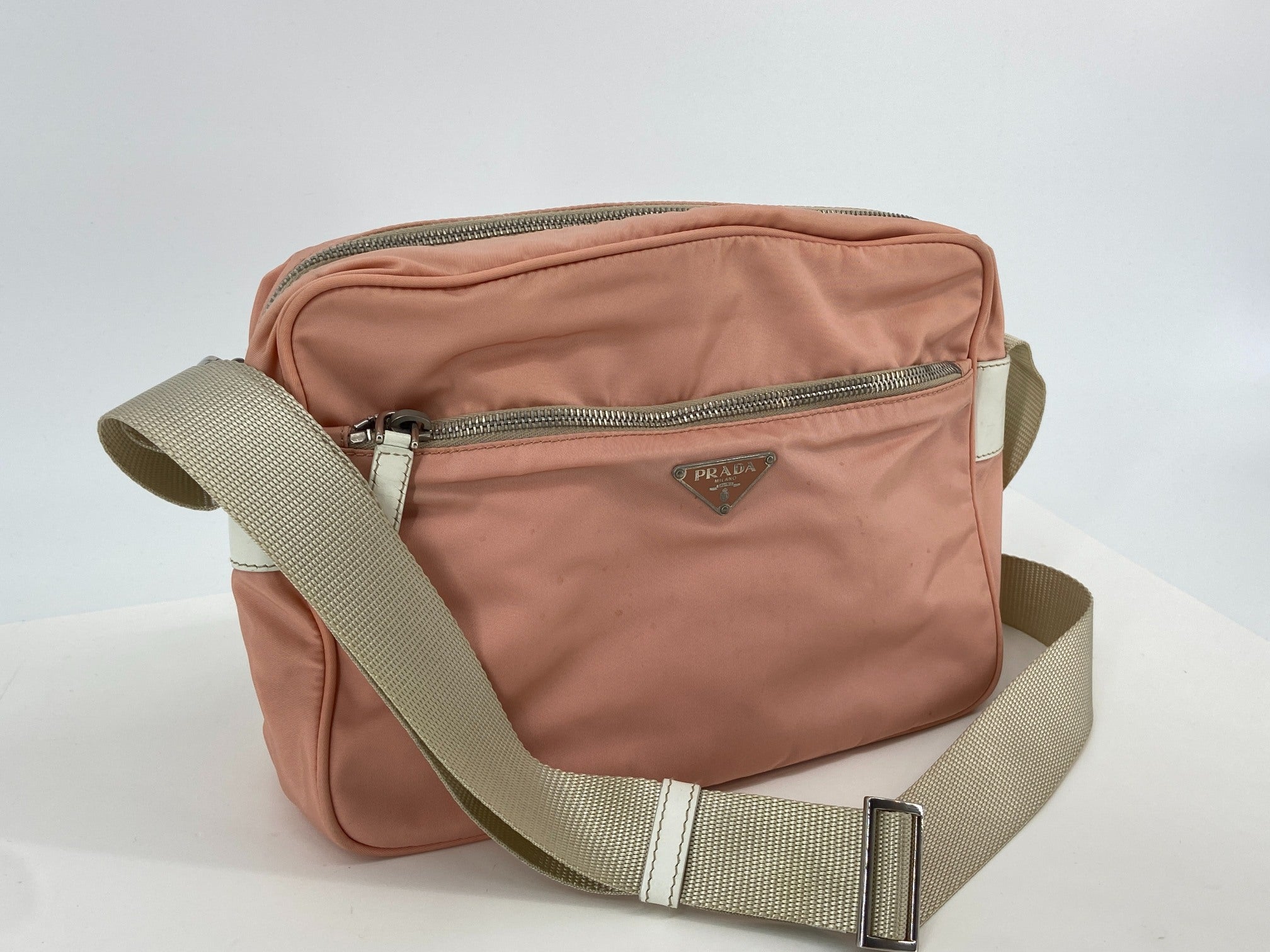 Prada BT0167 Vela Sport Nylon Shoulder / Messenger Bag Pink incl. Dustbag