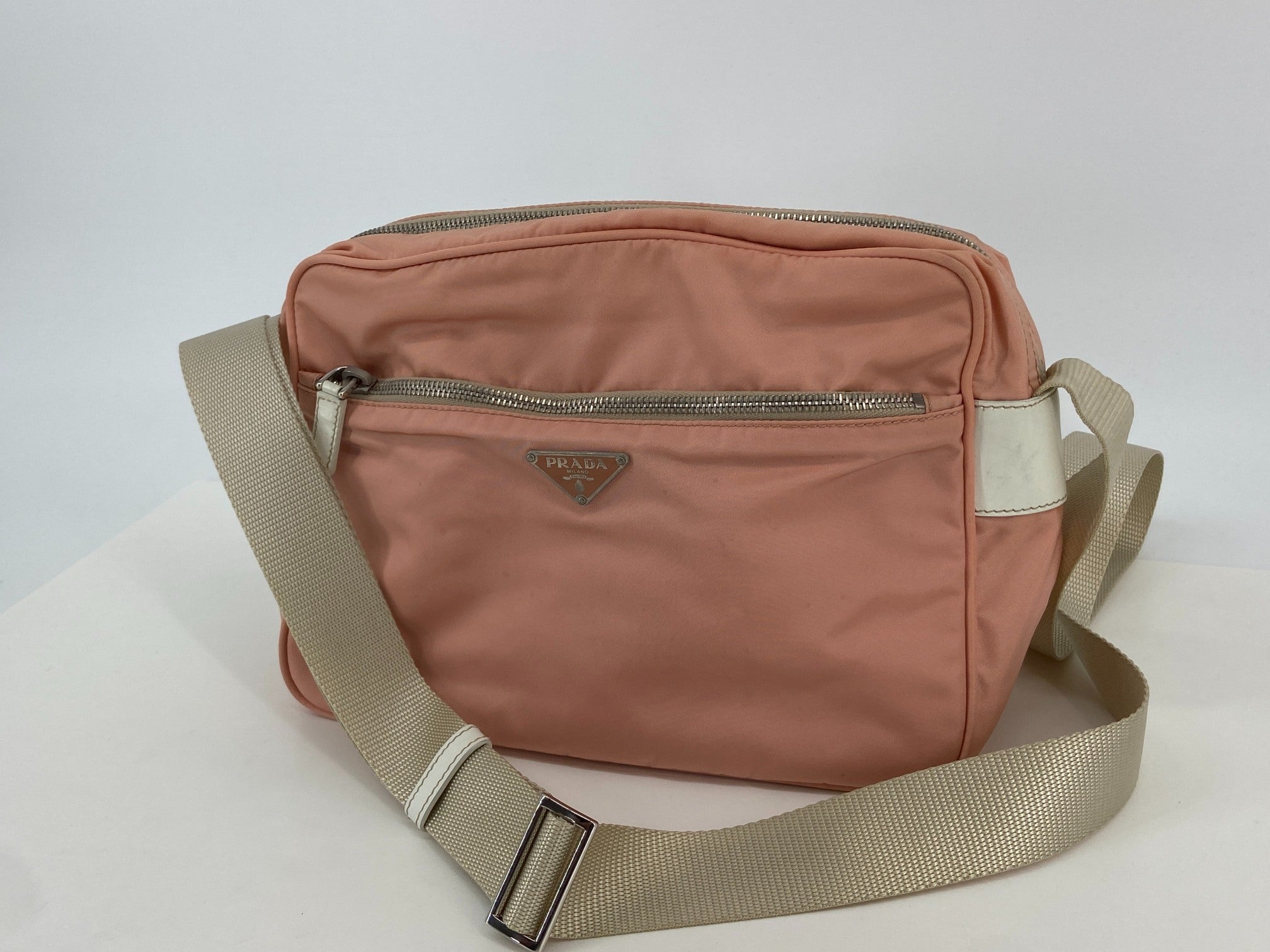 Prada BT0167 Vela Sport Nylon Shoulder / Messenger Bag Pink incl. Dustbag