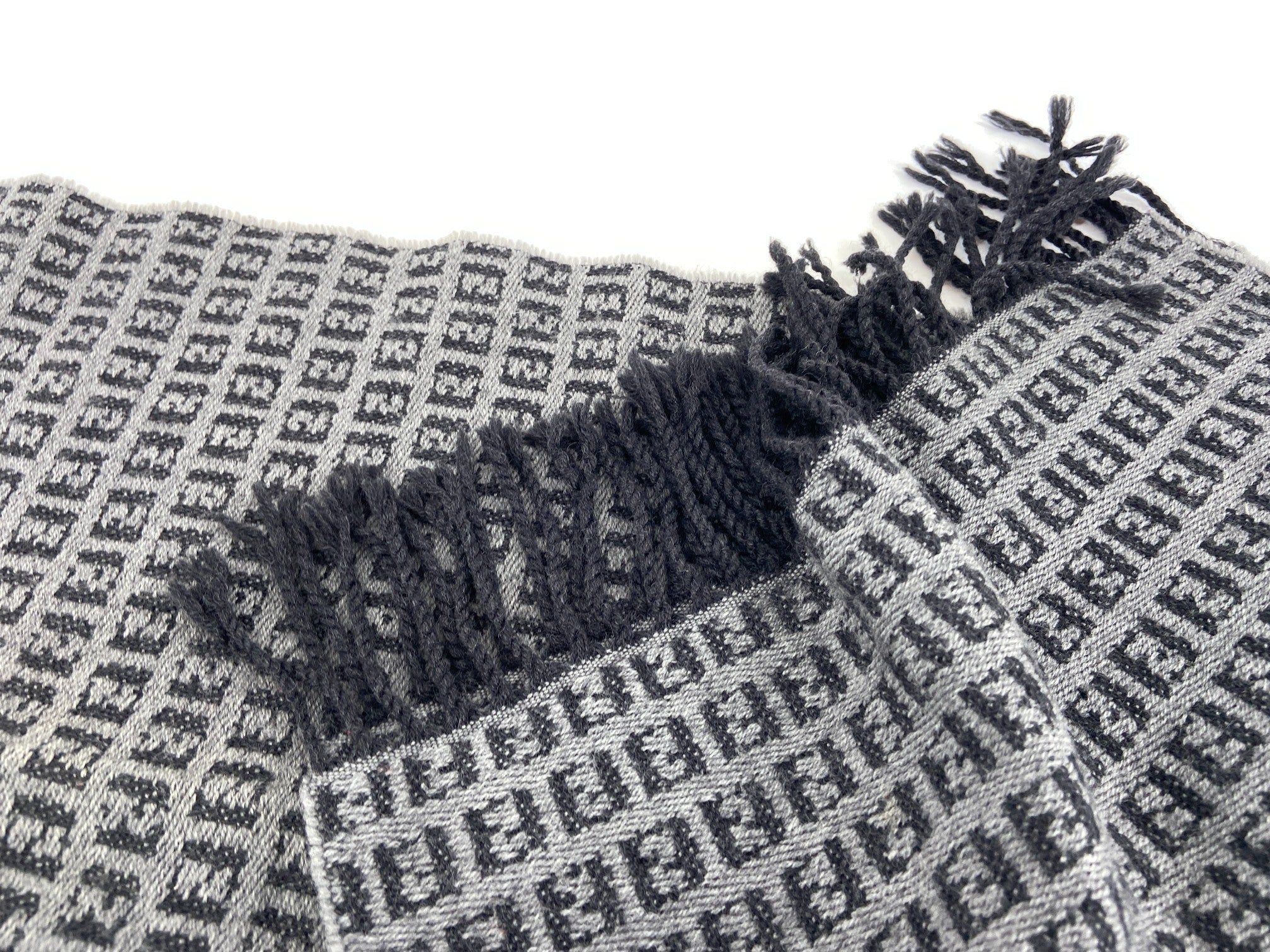 Fendi Zucca Wool Scarf Grey