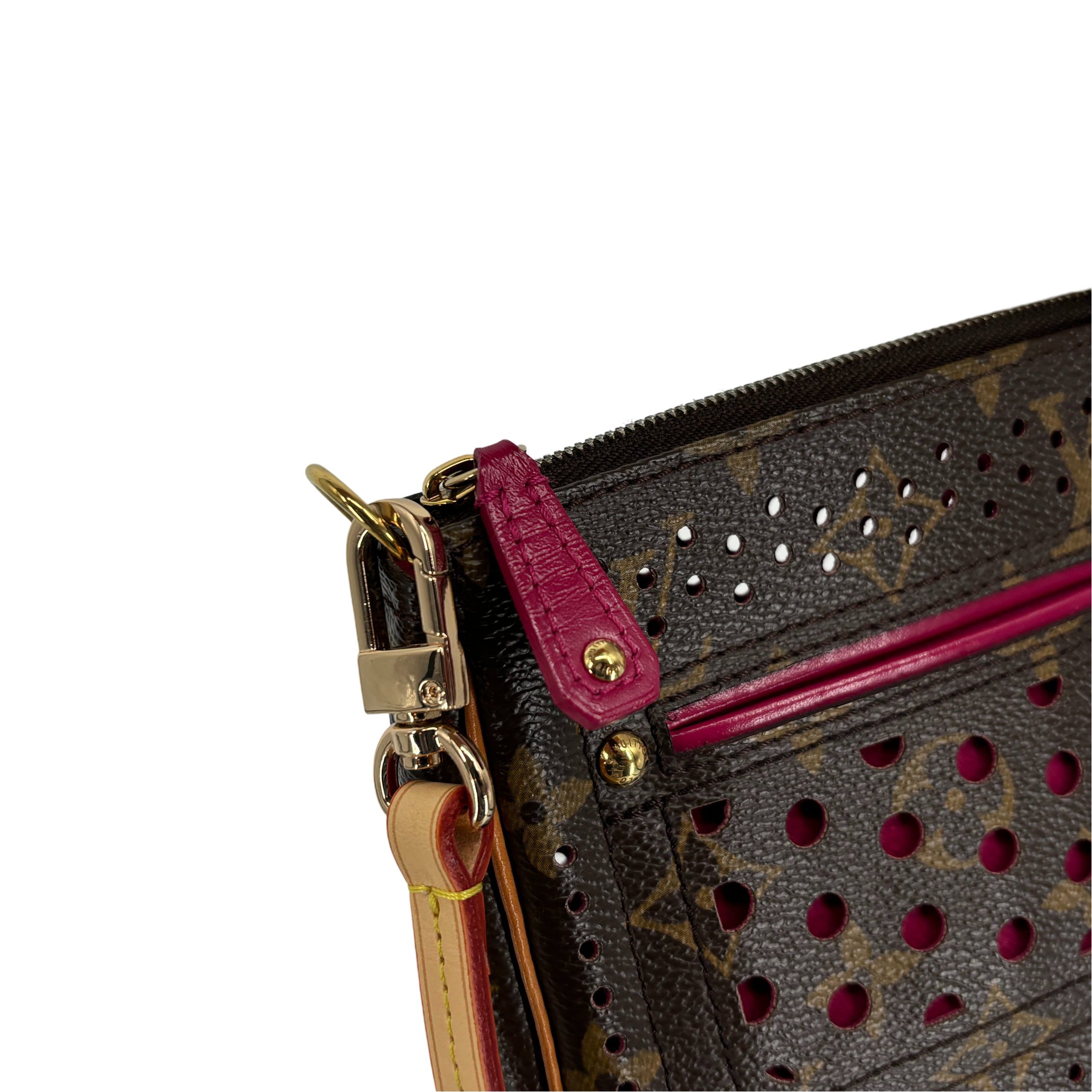 Louis Vuitton Perforated Pochette Accessoires Monogram Canvas Fuchsia