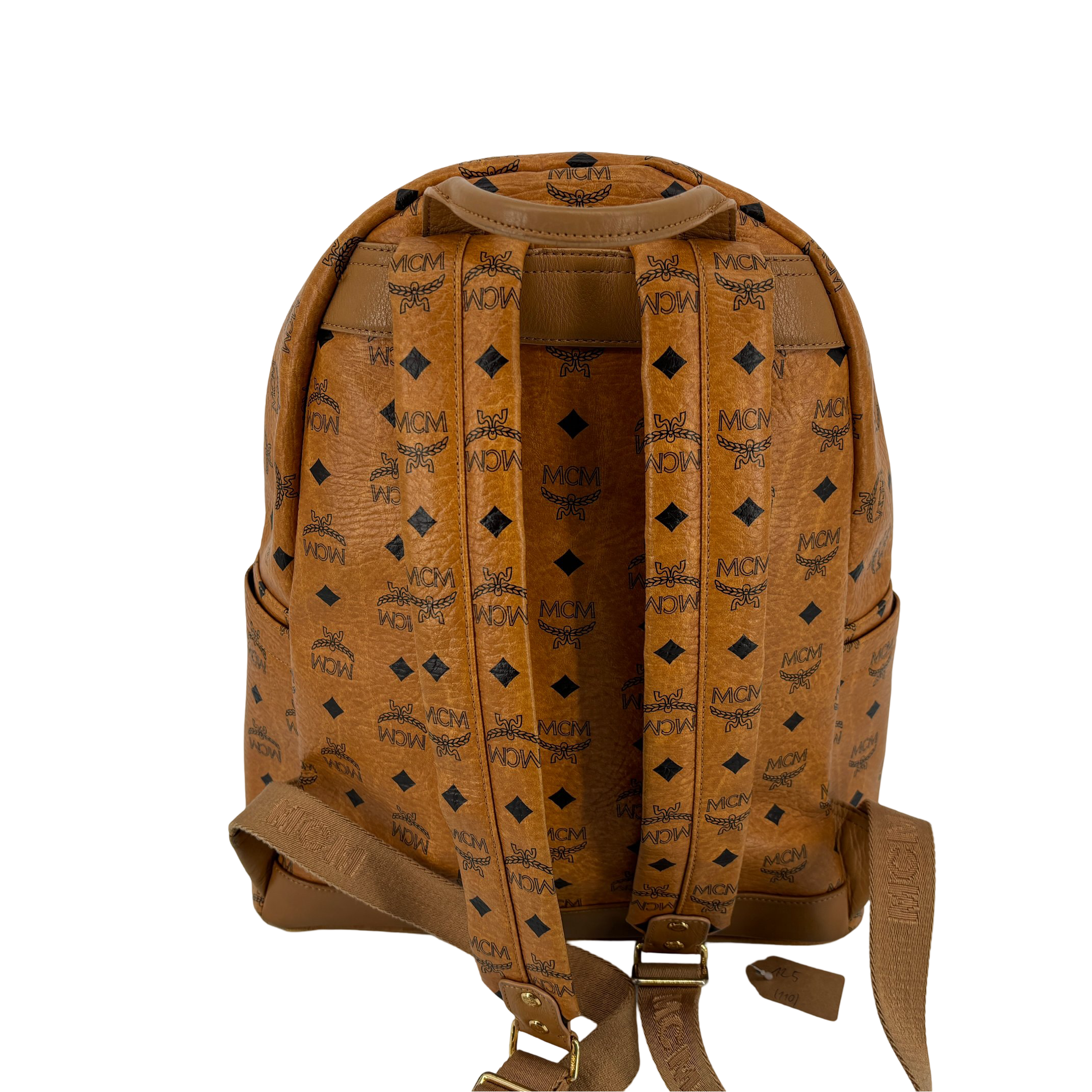 MCM Backpack Beige Visetos Cognac Monogram