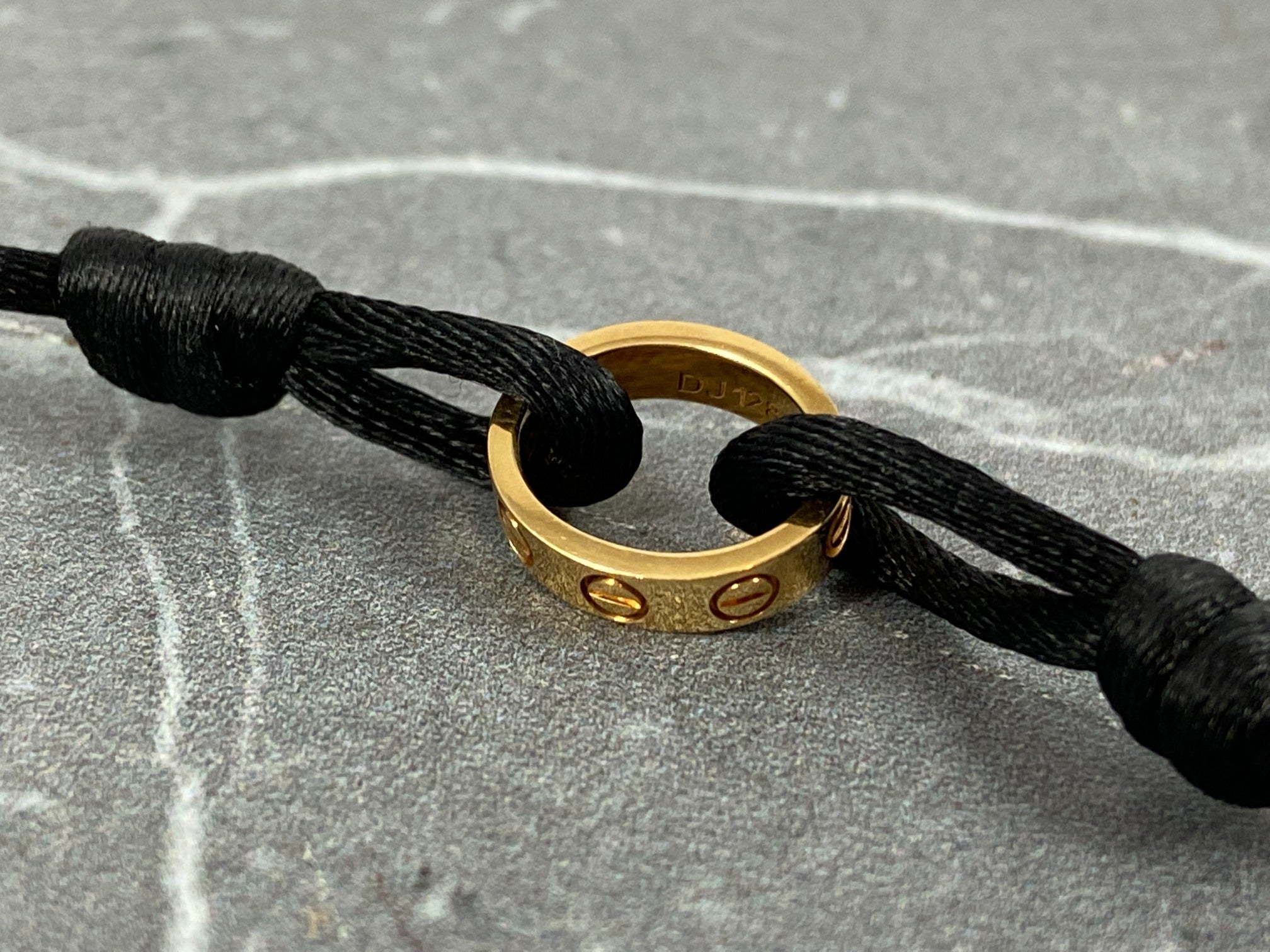 Cartier Love Cord Bracelet 18K Gold &amp; Black