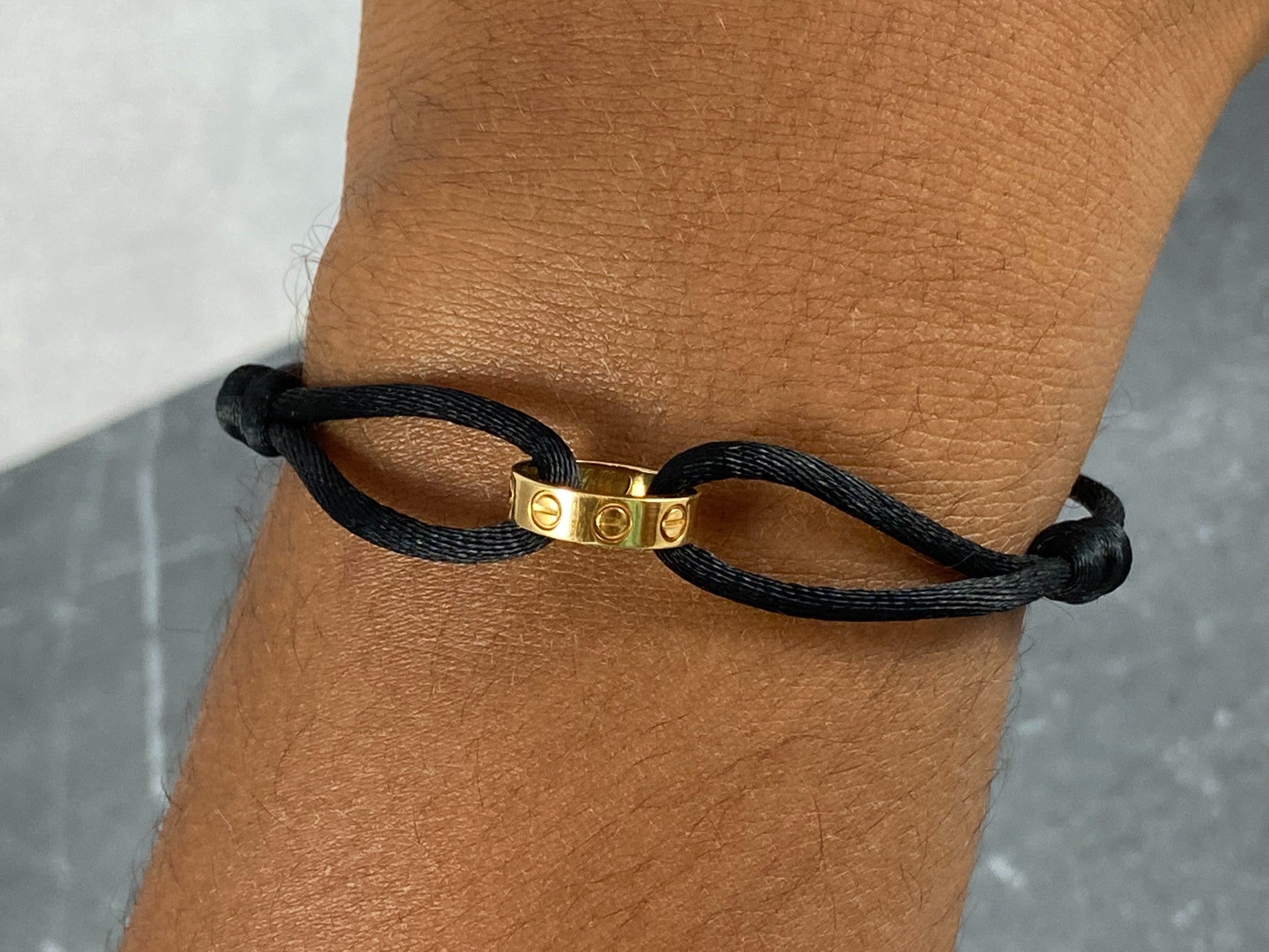 Cartier Love Cord Bracelet 18K Gold &amp; Black