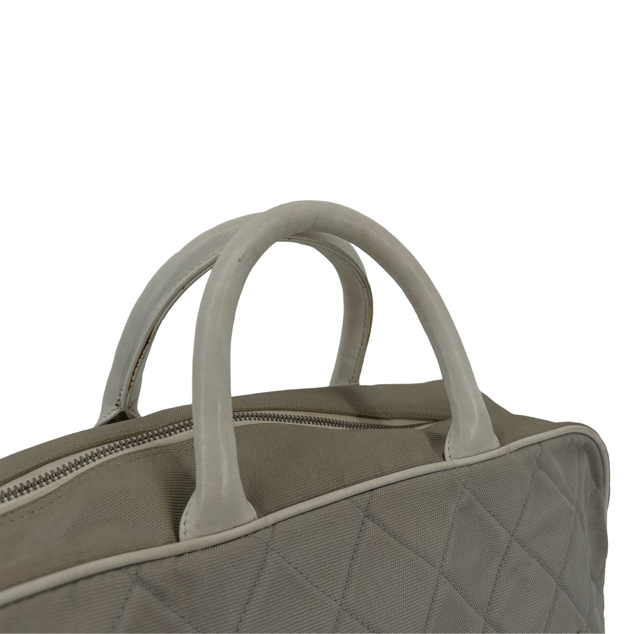 Chanel Quilted Canvas Sports Line Boston Bag Grey