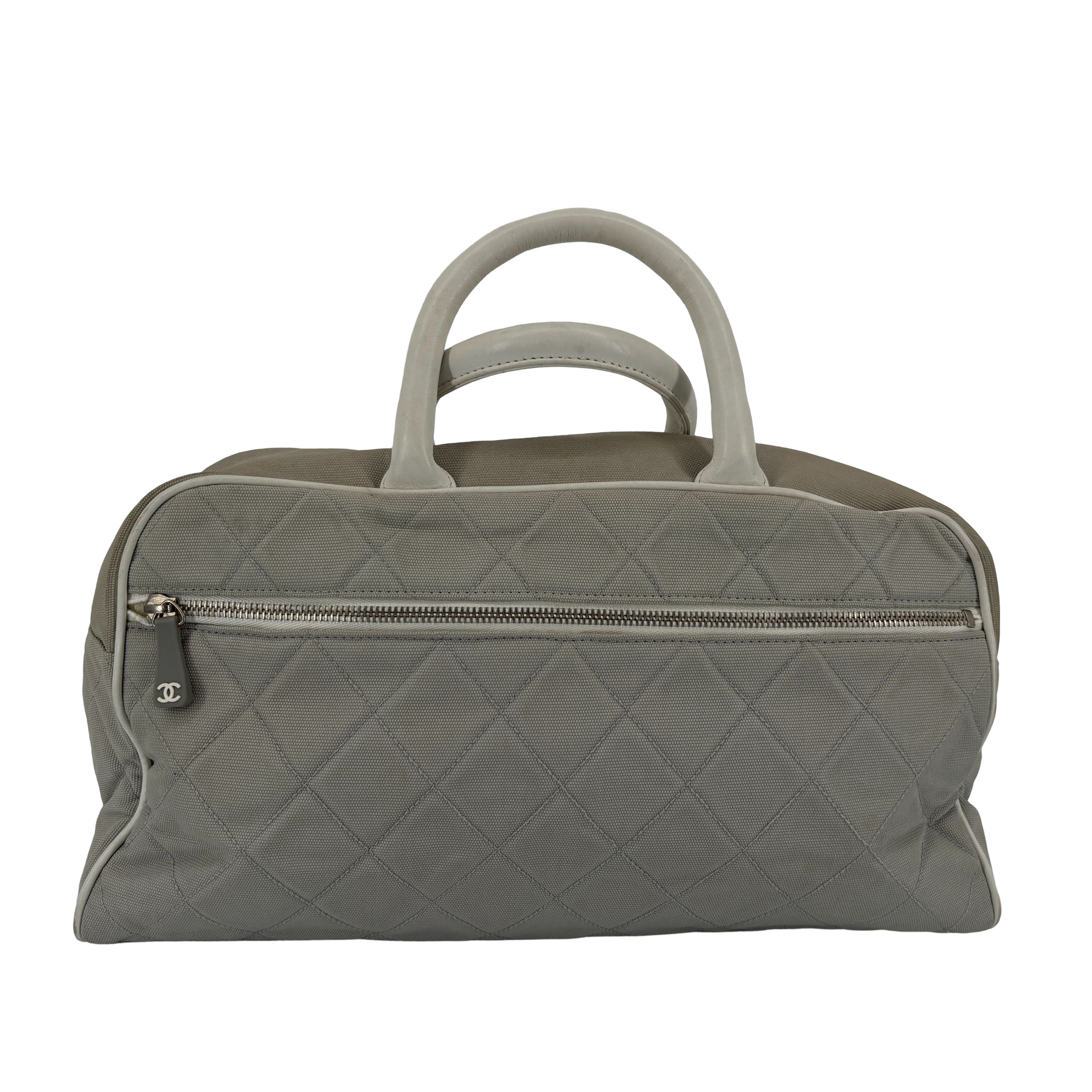 Chanel Quilted Canvas Sports Line Boston Bag Grey