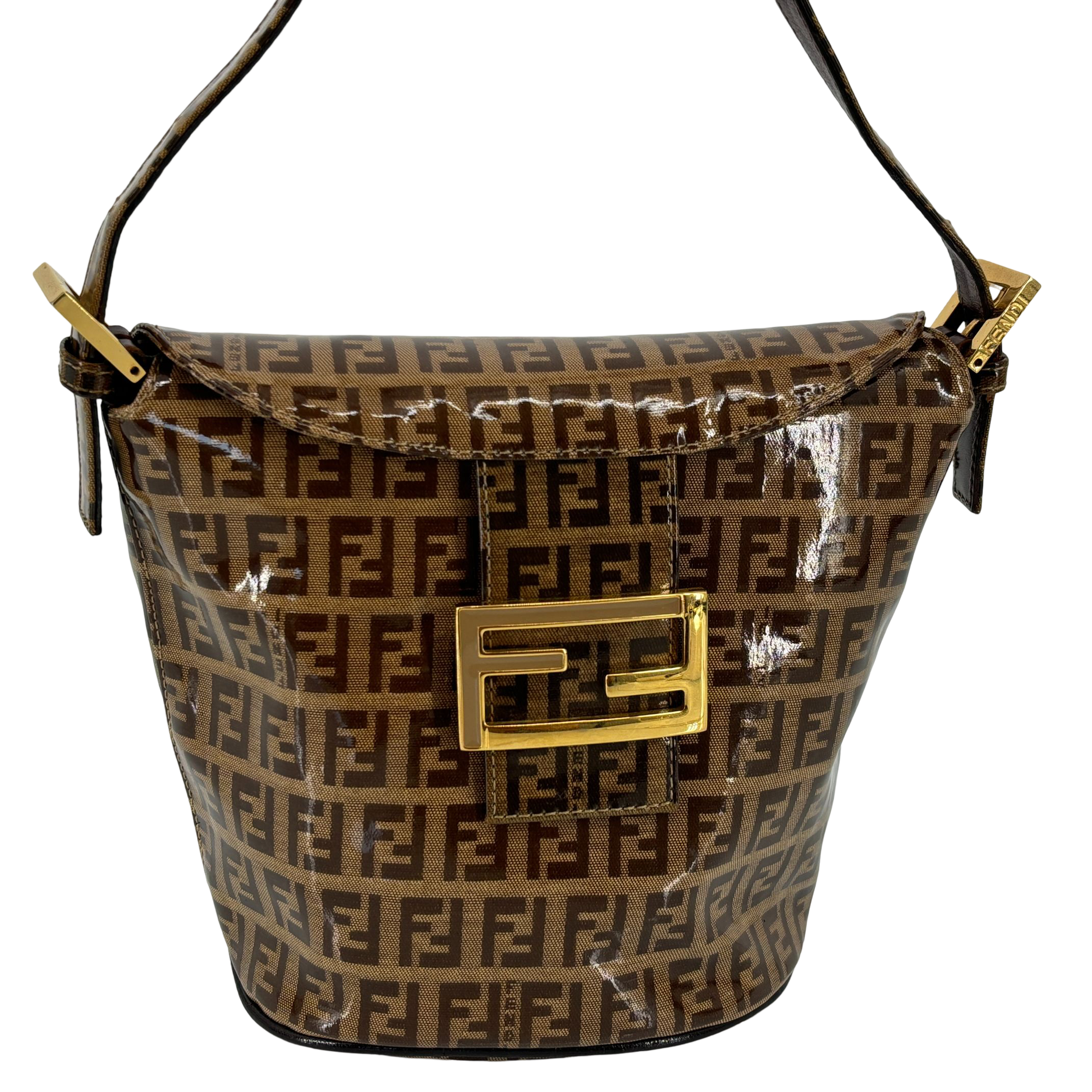 Fendi Flap Bag Brown Zucchino Monogram incl. Dustbag