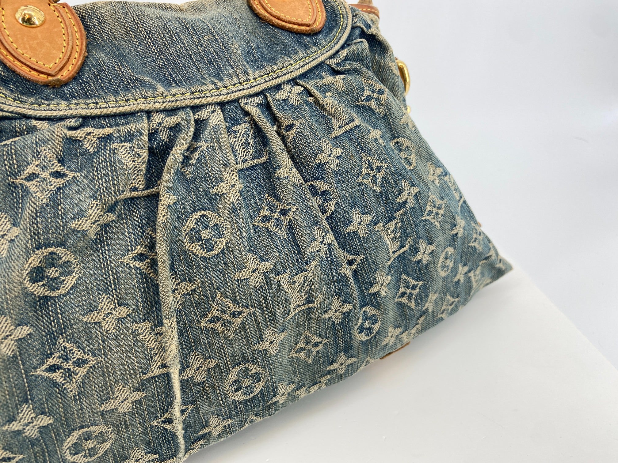 Louis Vuitton Neo Cabby MM Monogram Denim Bag Blue