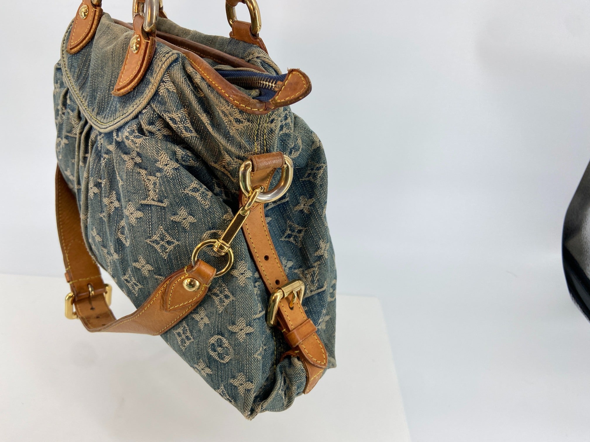 Louis Vuitton Neo Cabby MM Monogram Denim Bag Blue