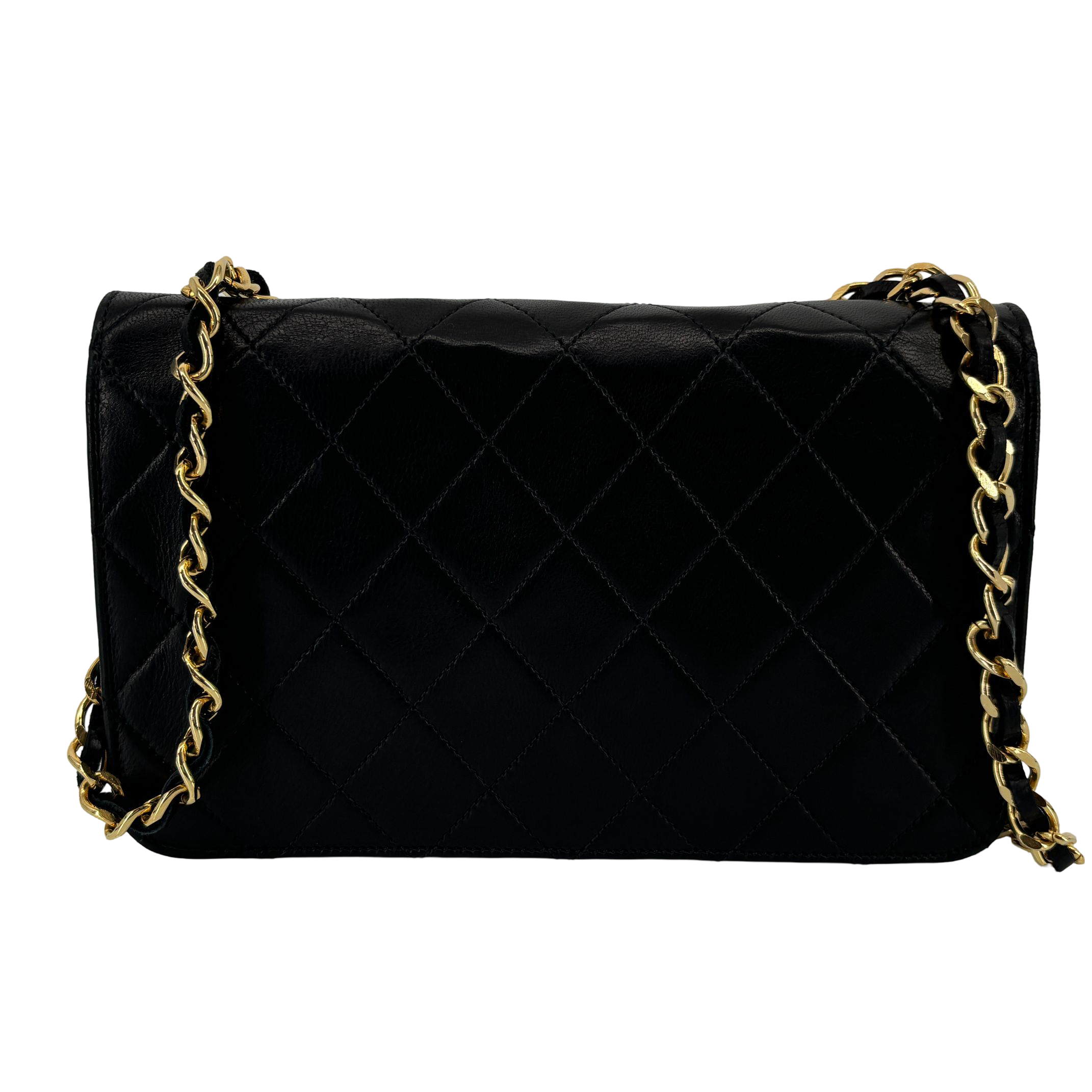 Chanel Full Flap Bag Push-Lock Dark Navy Matelassé Leather incl. Dustbag